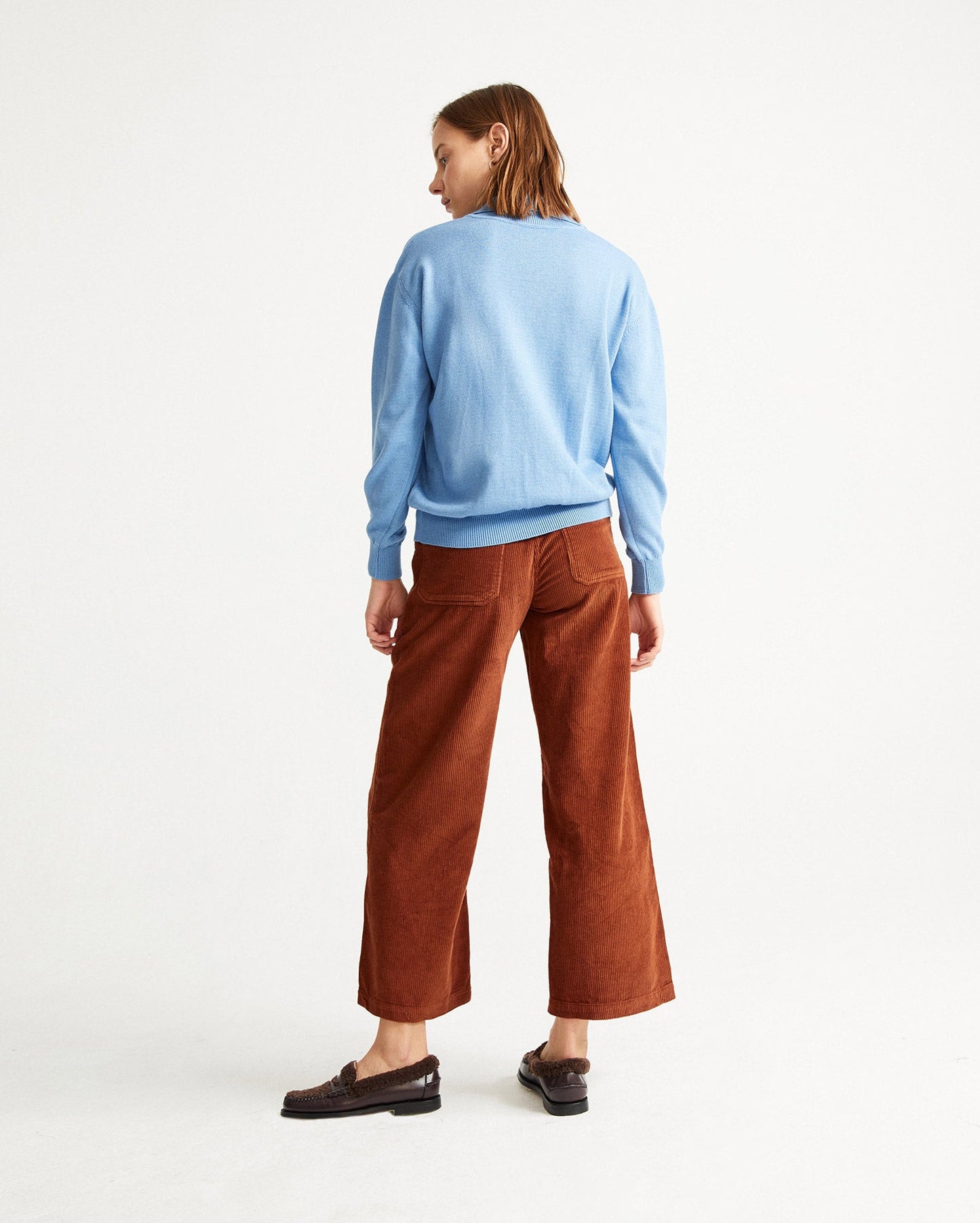 Pantalon large rouille en velours de coton bio - ELEPHANT PANTS clay red