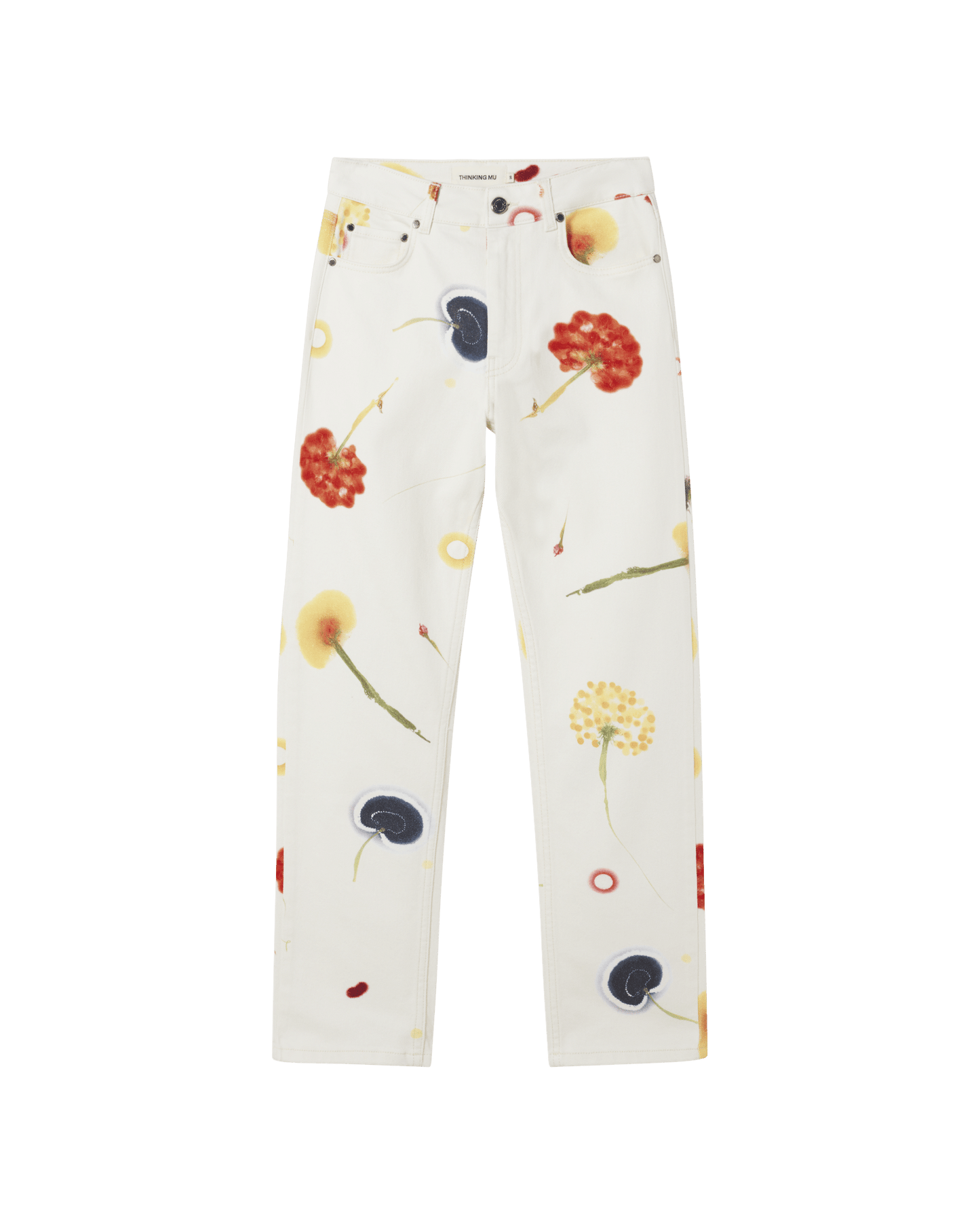 Pantalon en denim en coton bio | Écru à motifs "feuz blow nele pants"