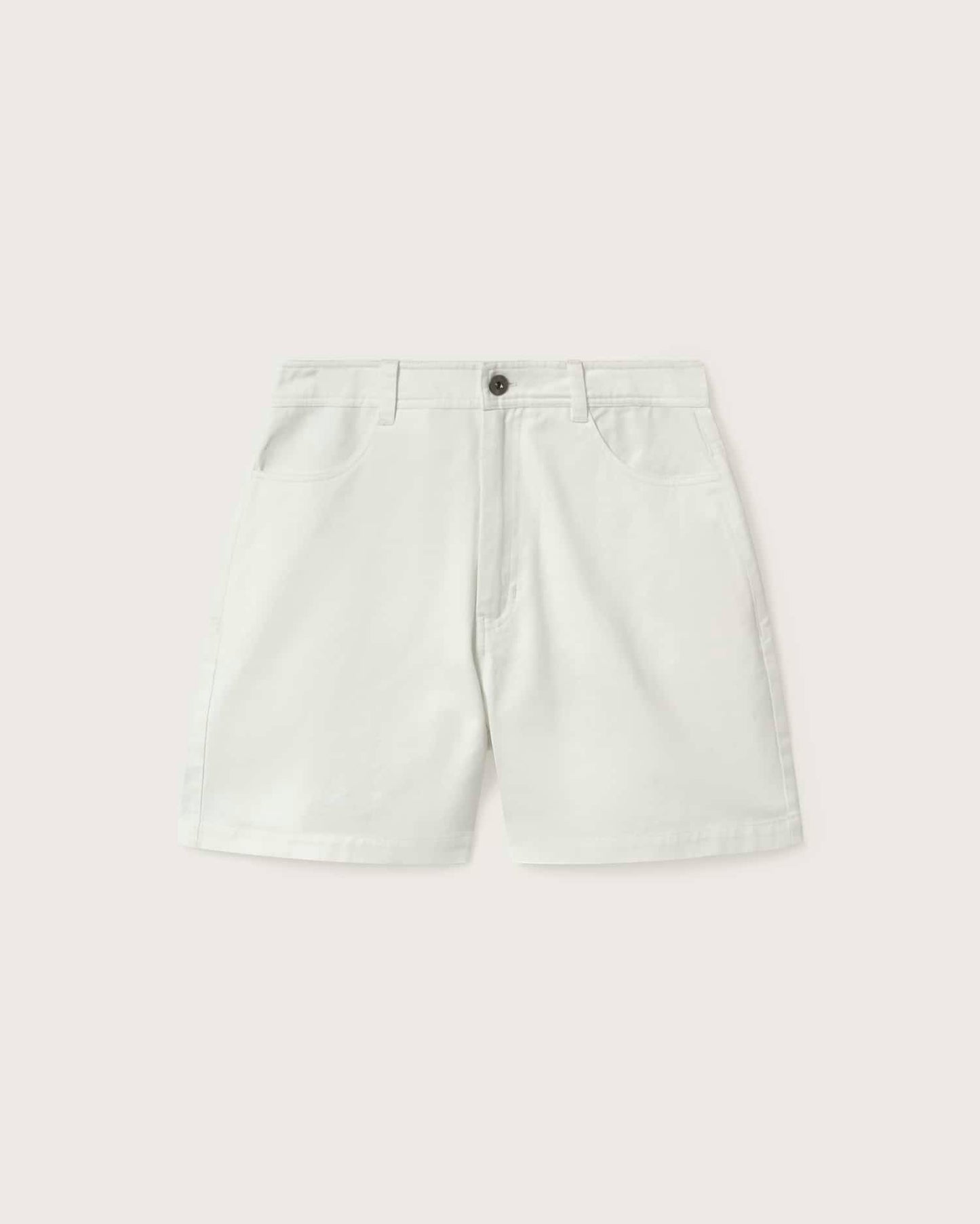 Short taille haute blanc en coton bio - Gardenia