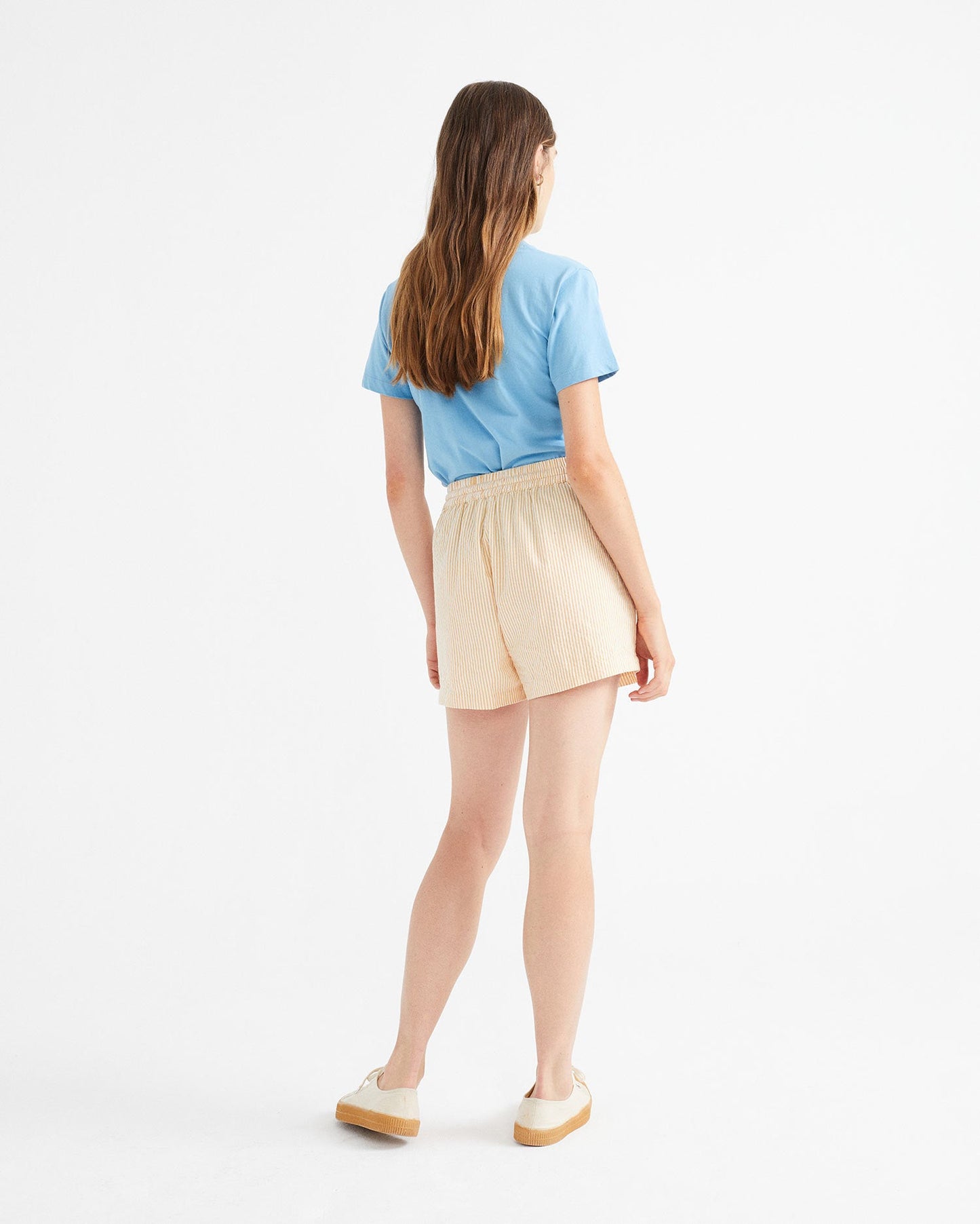 Short léger rayé en coton bio - SEERSUCKER GERANIO