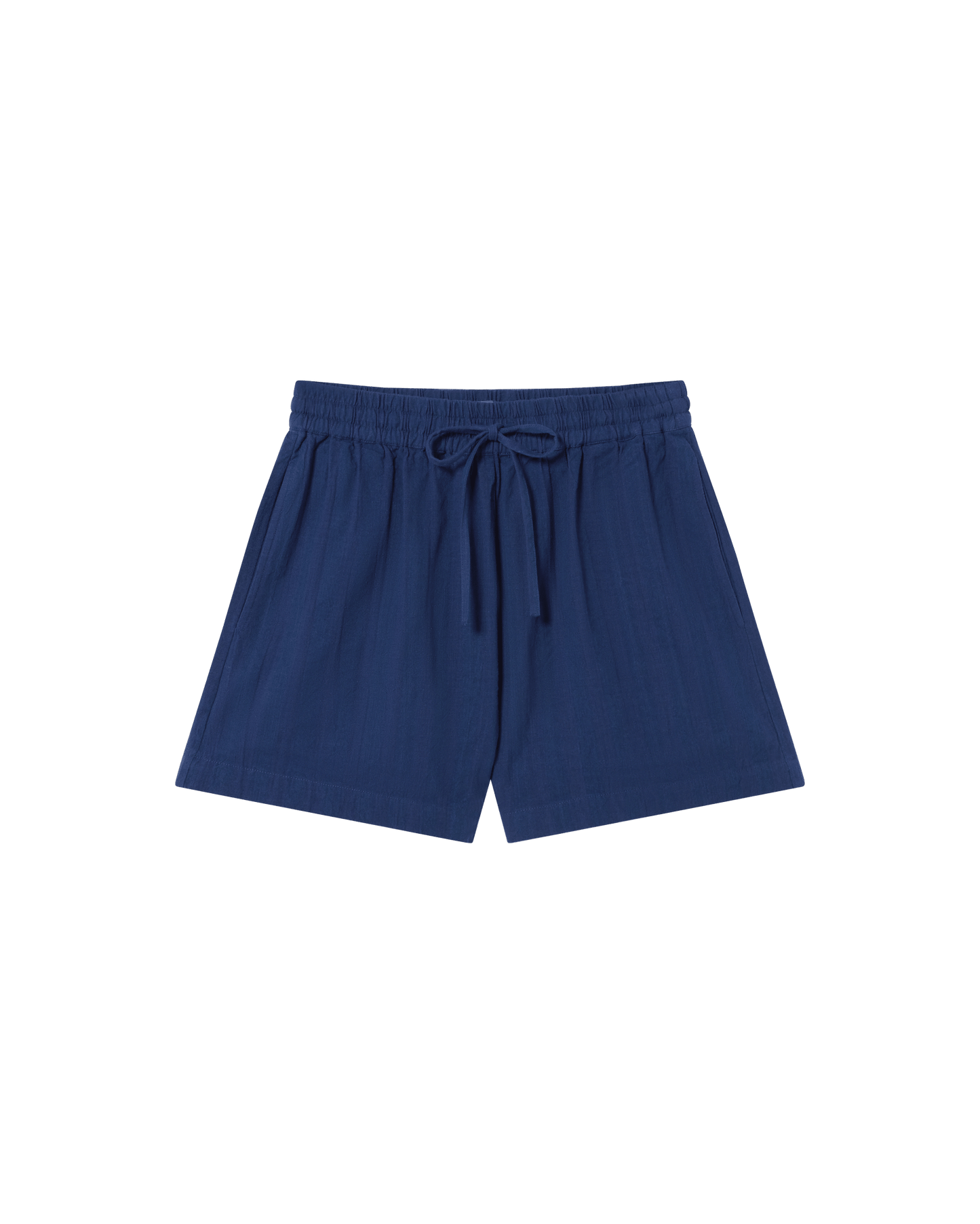 Short texturé en coton bio | bleu "navy big seersucker geranio shorts"