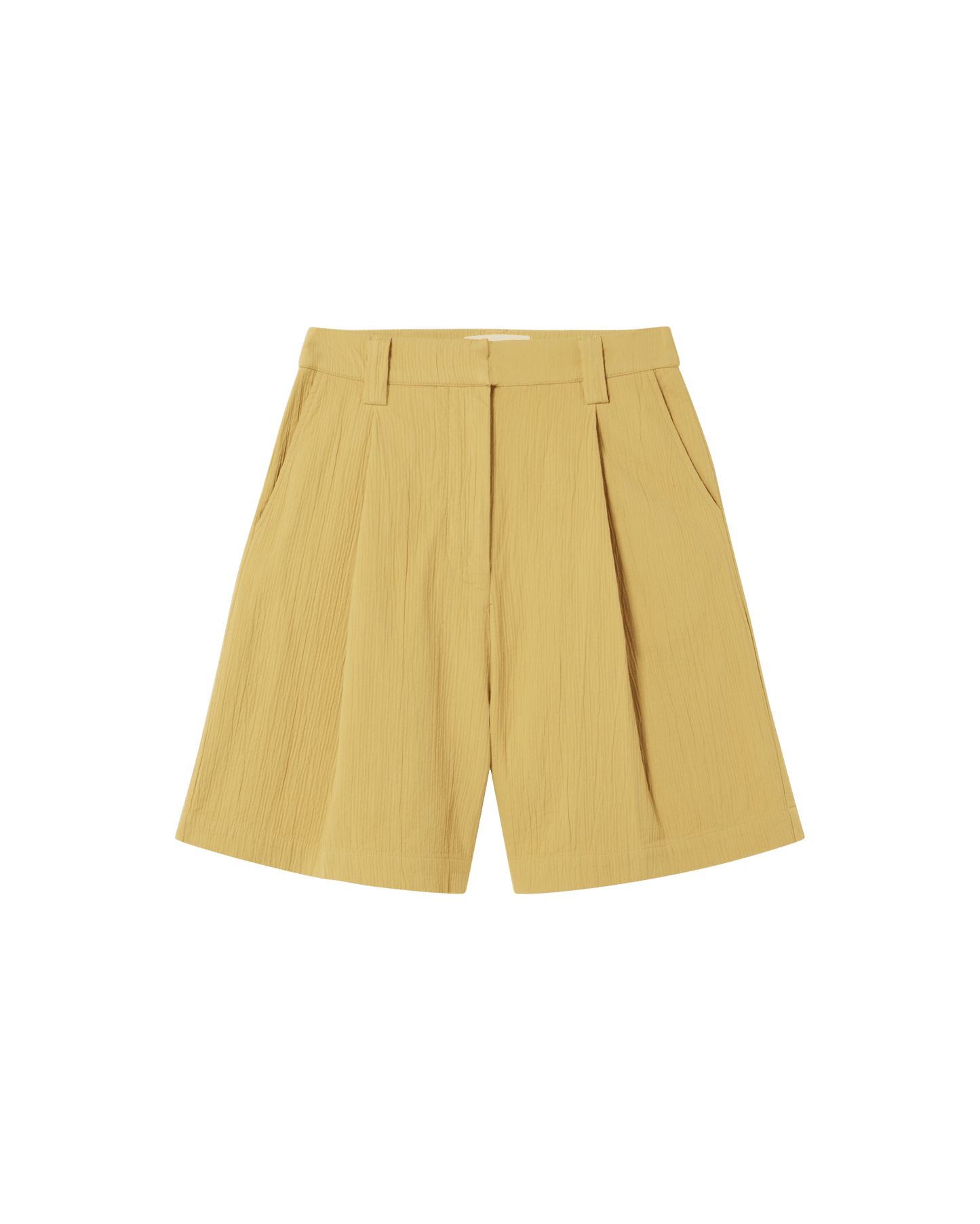 Short en coton bio | jaune "ambar crinkled lia shorts"