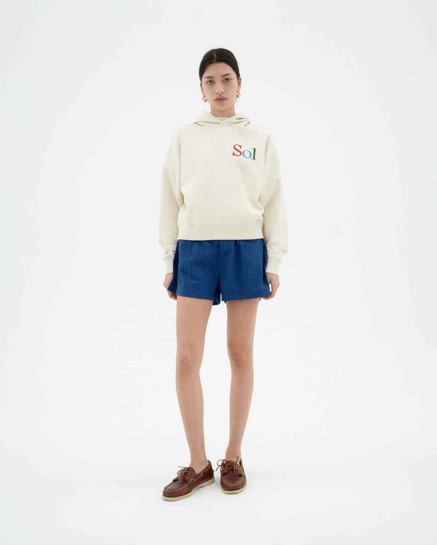 Short en coton bio | bleu "Cobalt narciso shorts - blue"