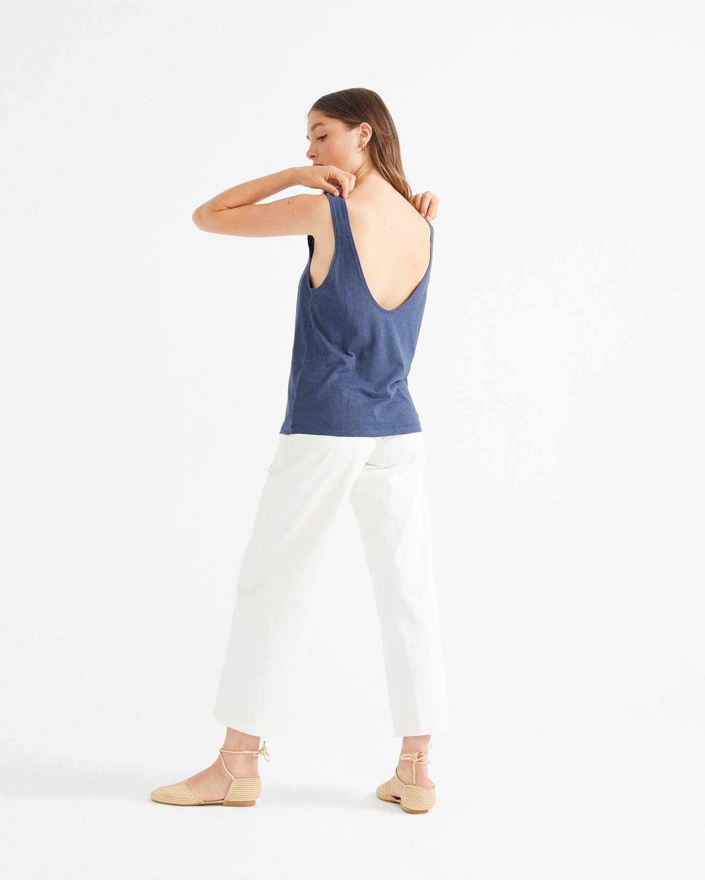 Débardeur bleu marine en chanvre et coton bio - hemp tank top