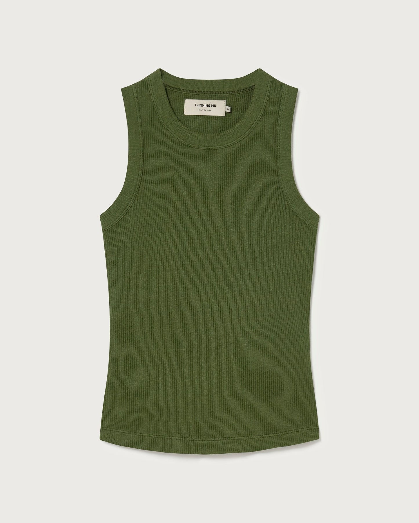 Débardeur côtelé en coton bio | vert "garden green juliette top"
