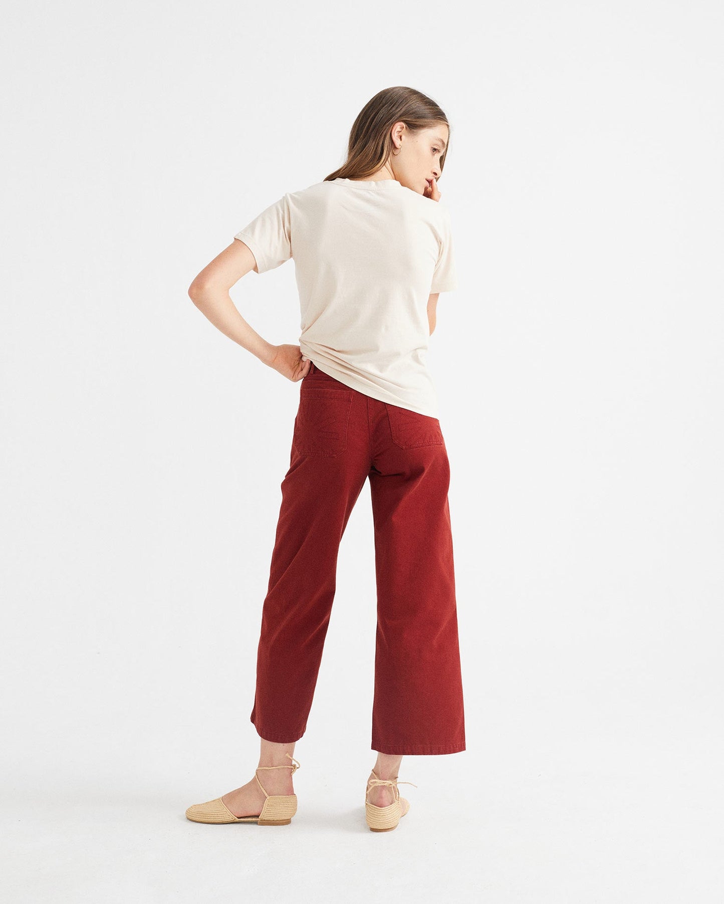 T-shirt imprimé vieux rose en coton bio - Las Ramblas
