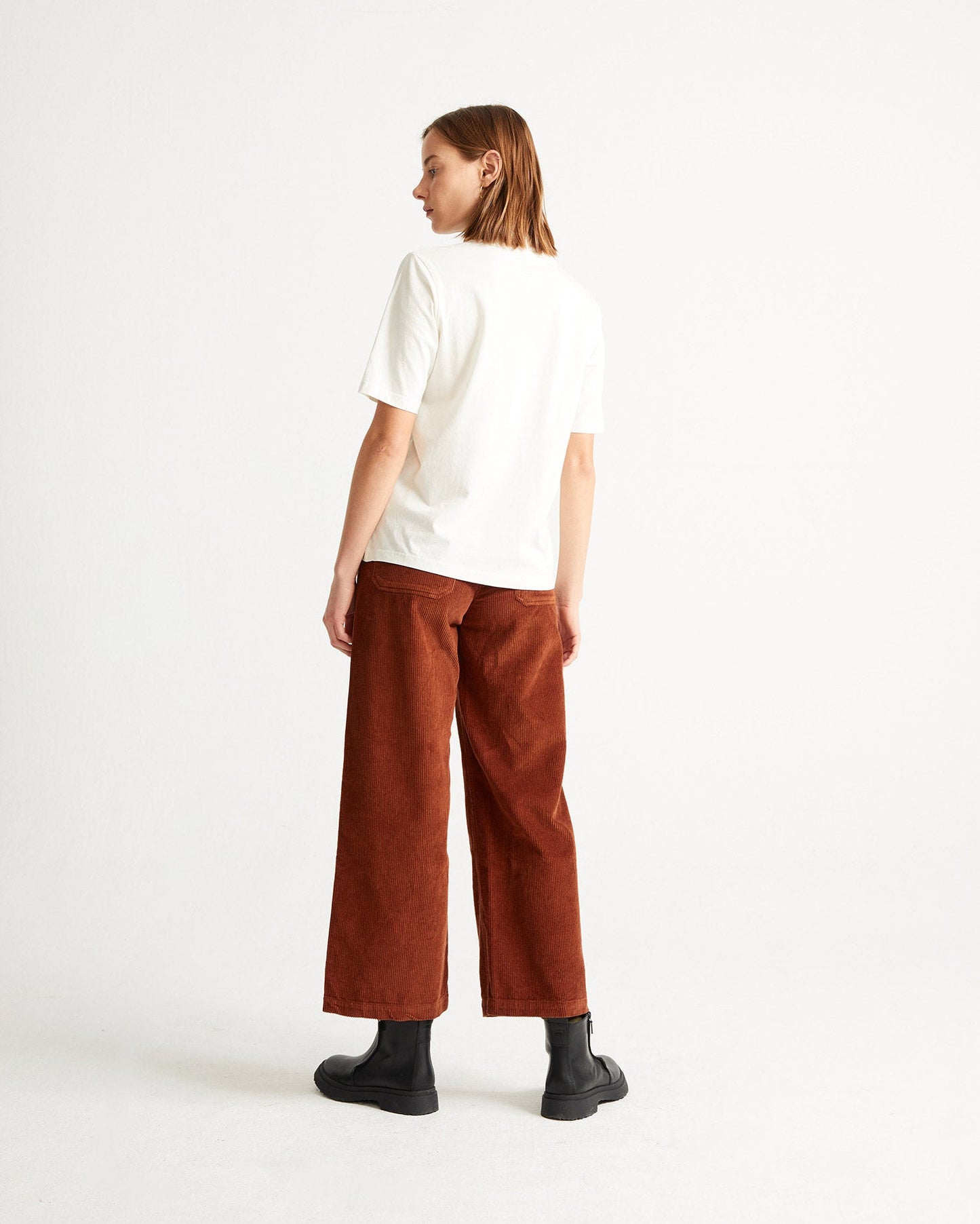T-shirt brodé blanc en coton bio - Dear time