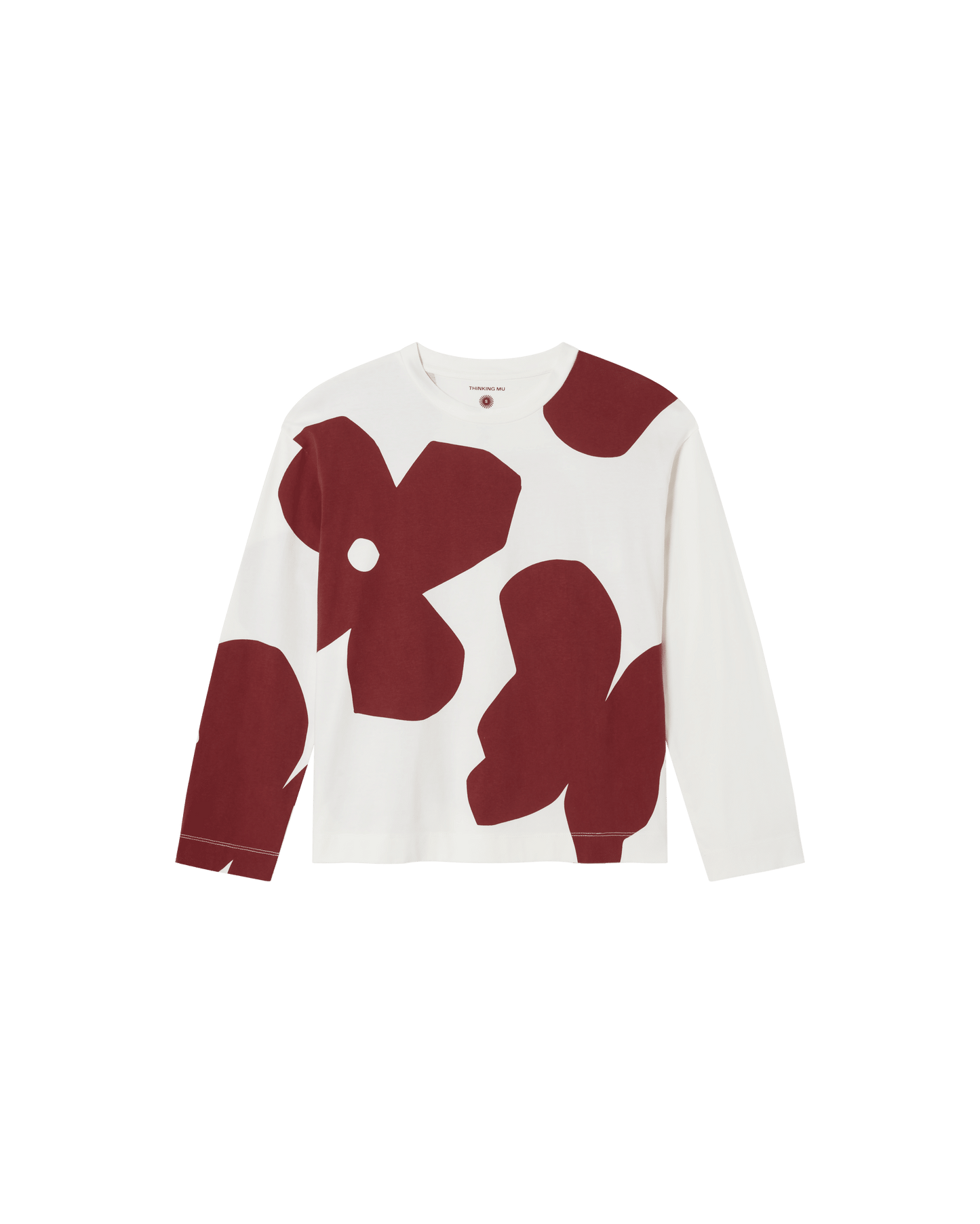 T-shirt manches longues en coton bio | Blanc à motifs "butterfly super big emily t-shirt snow white"