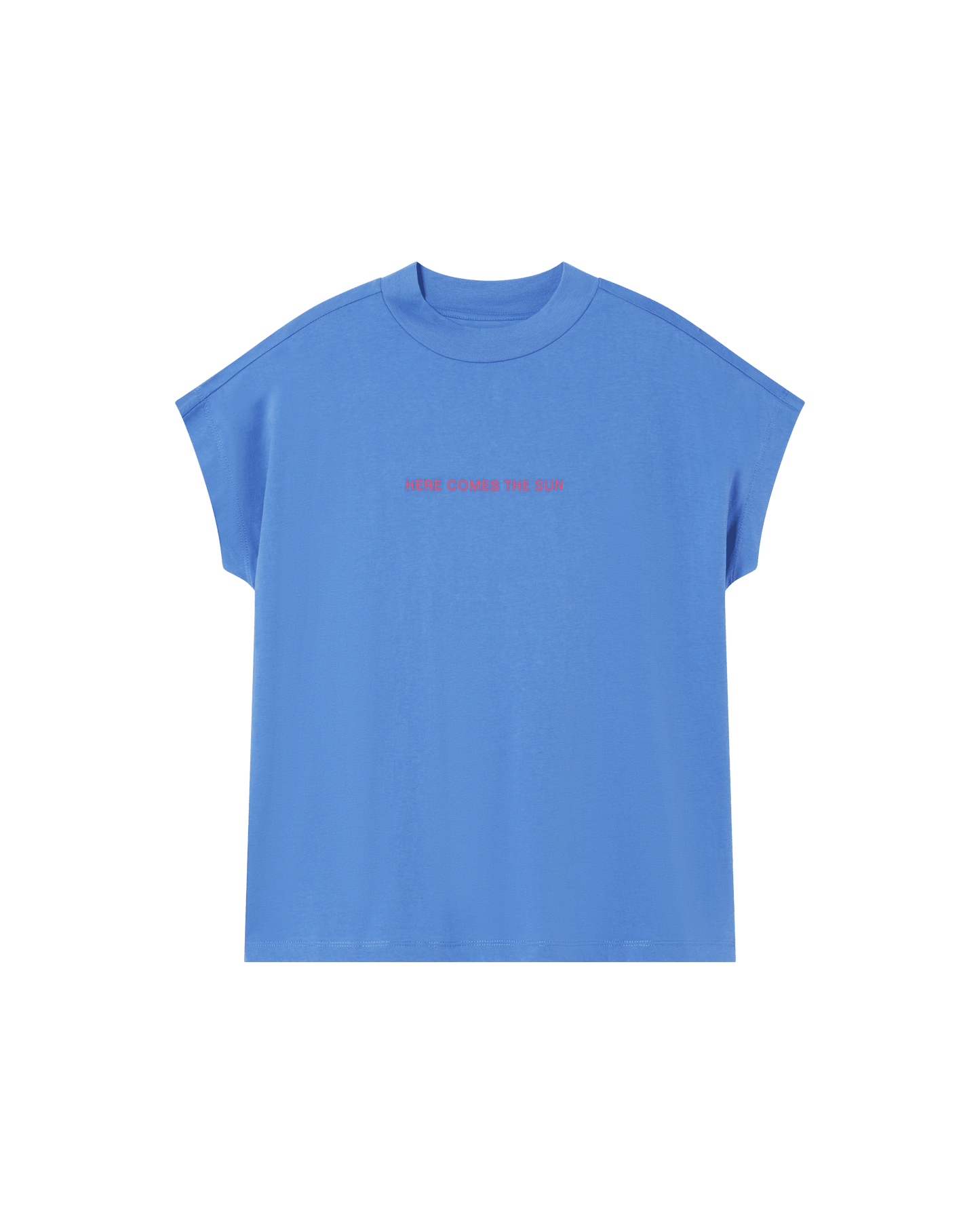 T-shirt brodé en coton bio | Bleu "heres comes the sun heritage blue t-shirt"