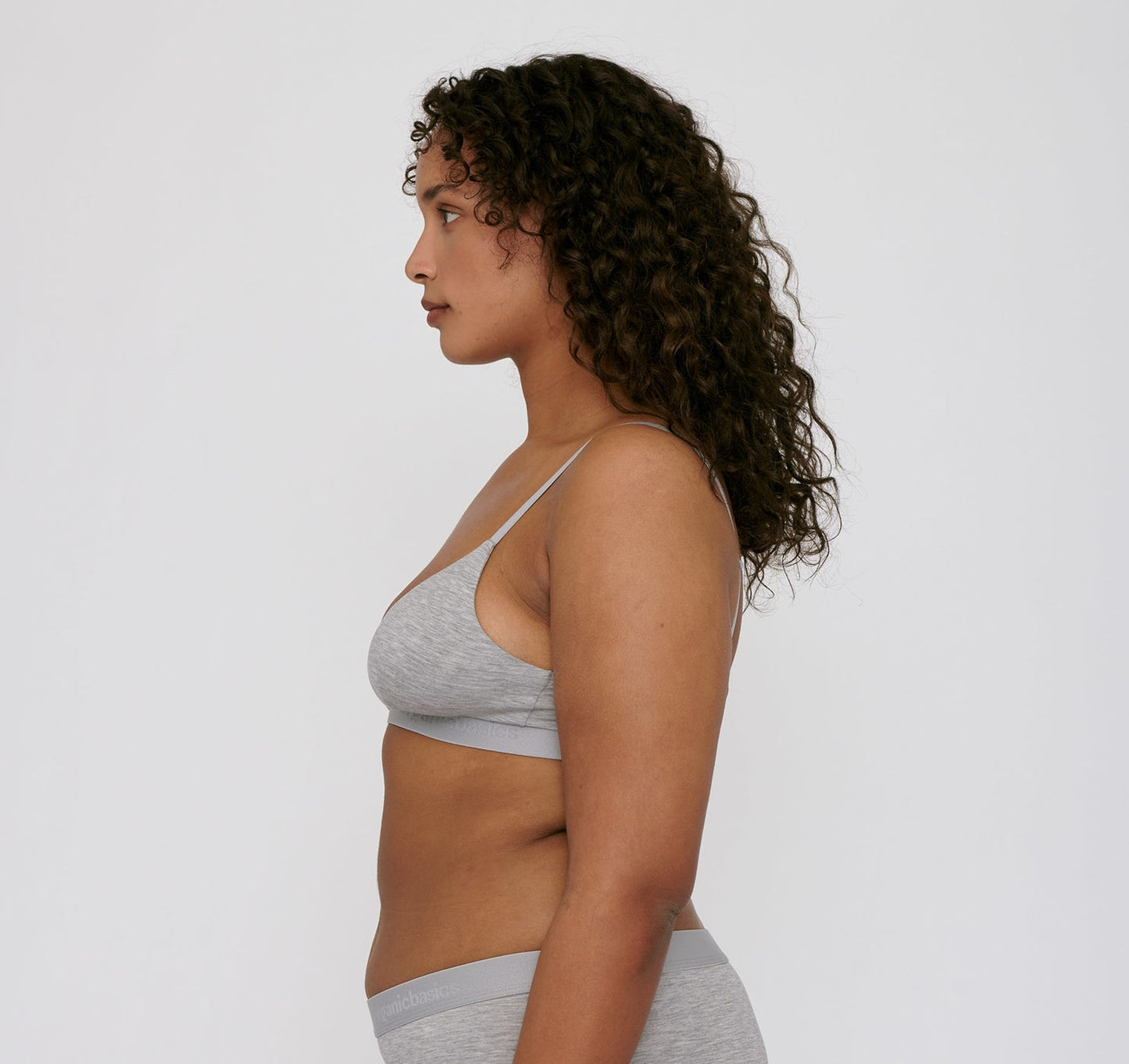 Bralette grise en tencel - grey melange