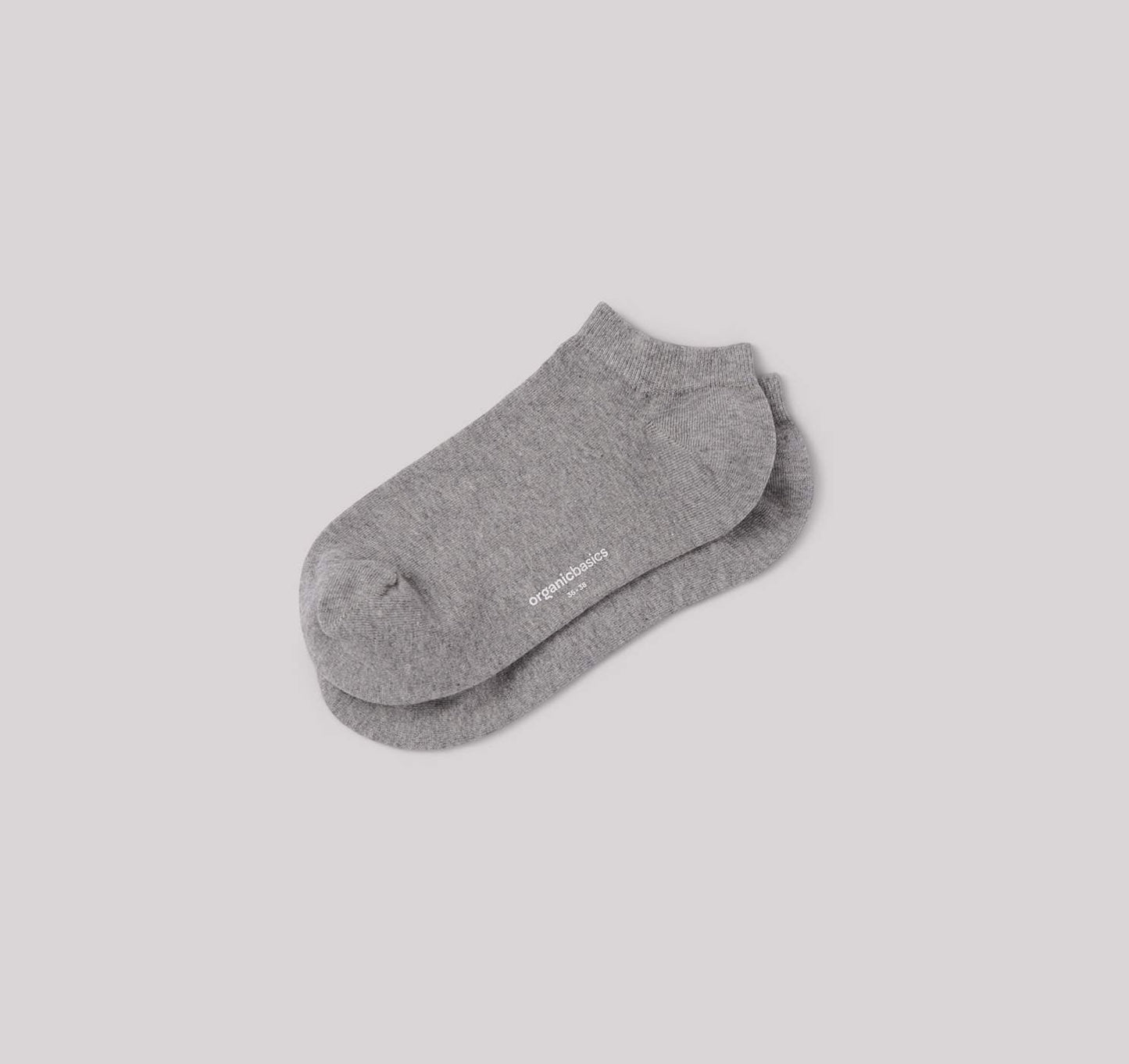 Pack 2 paires de chaussettes basses grises en coton bio - grey melange