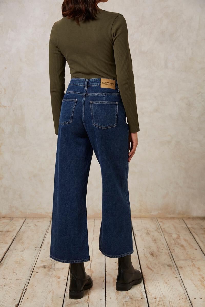 Jean ample bleu en coton bio - Ariel