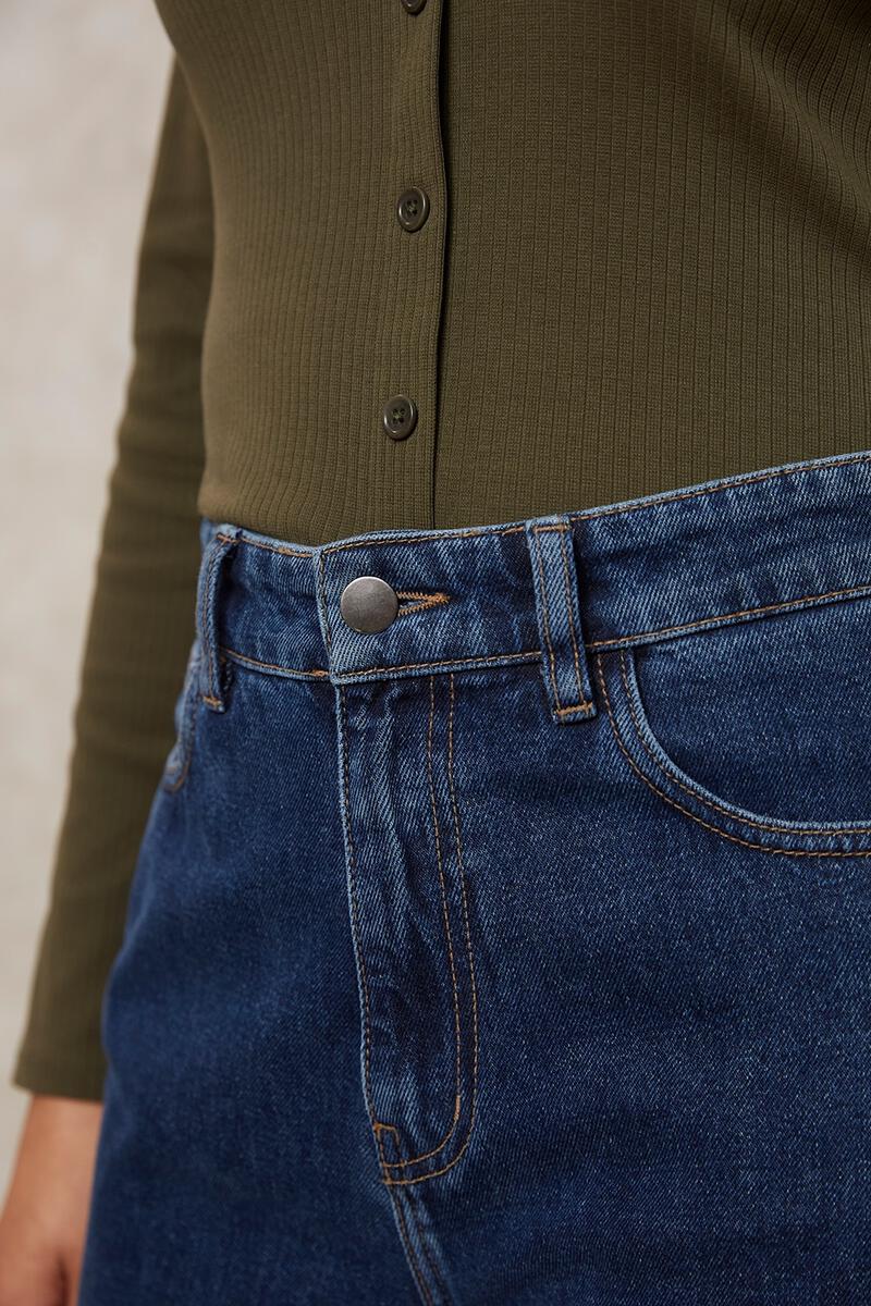 Jean ample bleu en coton bio - Ariel