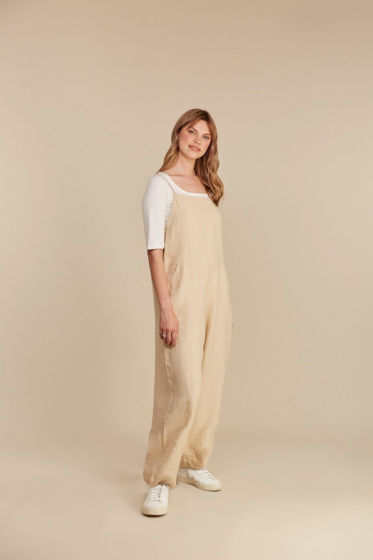 Combinaison écrue en lin - mariana linen jumpsuit stone