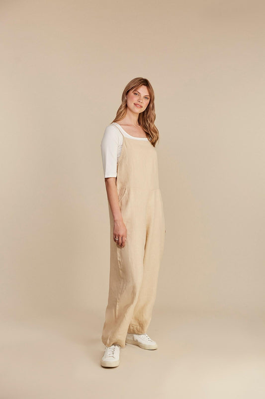 Combinaison écrue en lin - mariana linen jumpsuit stone