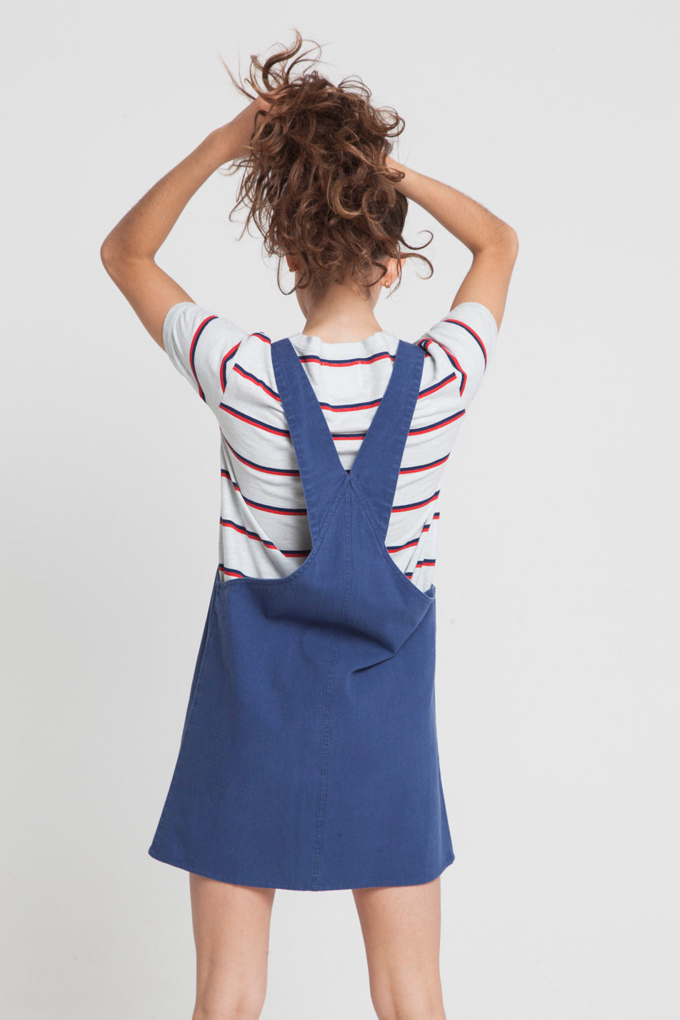 Robe unie bleue en coton bio - Amelie