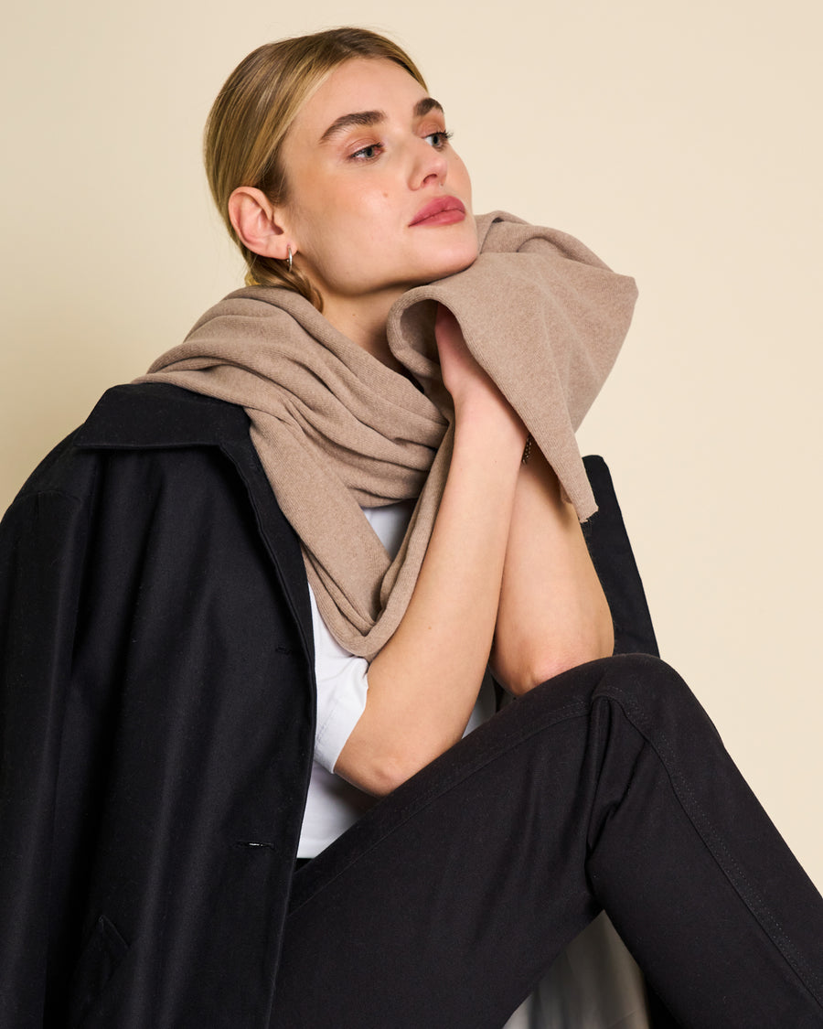 Écharpe en coton recyclé | Beige "ross sand"