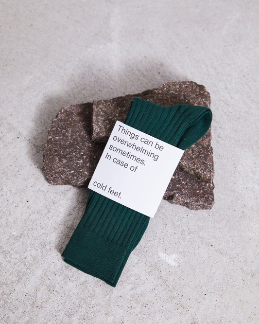 Chaussettes côtelées en coton bio | vert "socks bottle green"