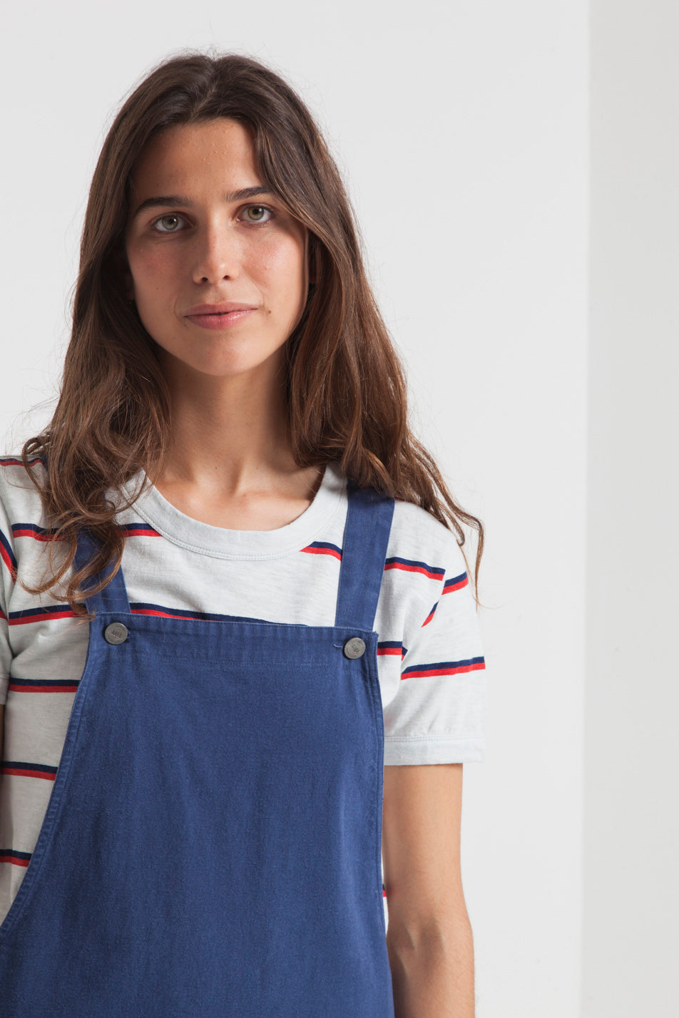 Robe unie bleue en coton bio - Amelie