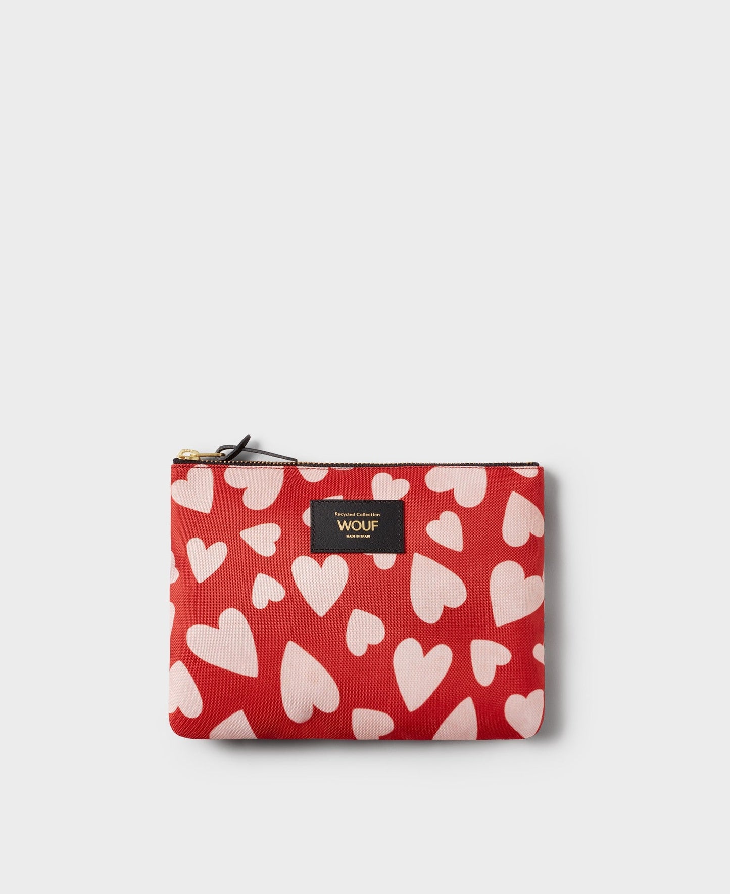 Pochette motif coeurs en matière recyclée | rose "amore pouch coeurs"