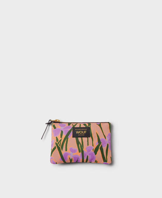 Petite pochette fleurs en matière recyclée | multicolore "iris small pouch fleurs"
