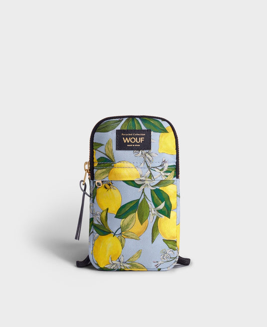 Pochette téléphone citron en matière recyclée | multicolore "capri phone bag citrons"