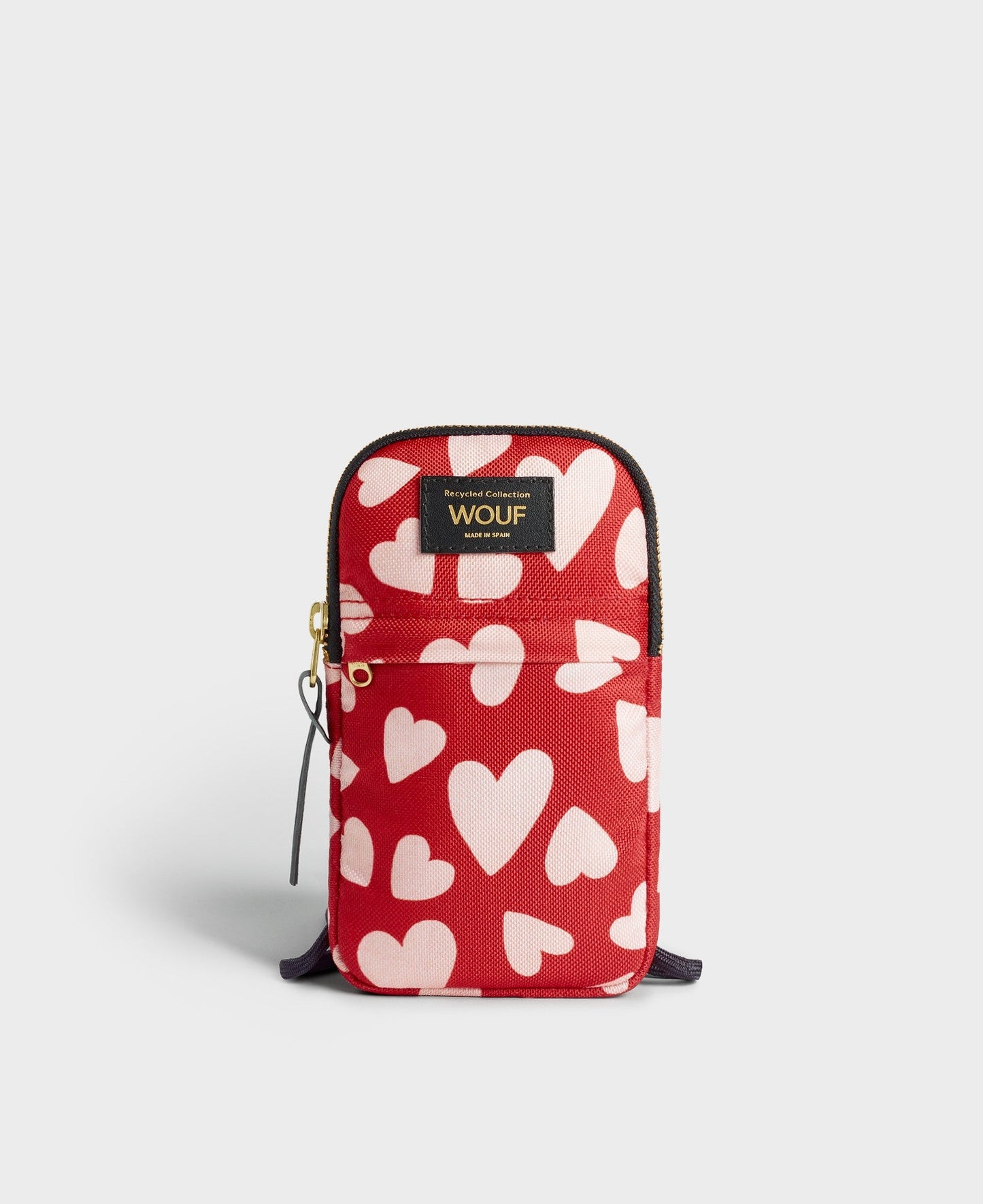 Pochette téléphone coeurs en matière recyclée | rose "amore phone bag coeurs"
