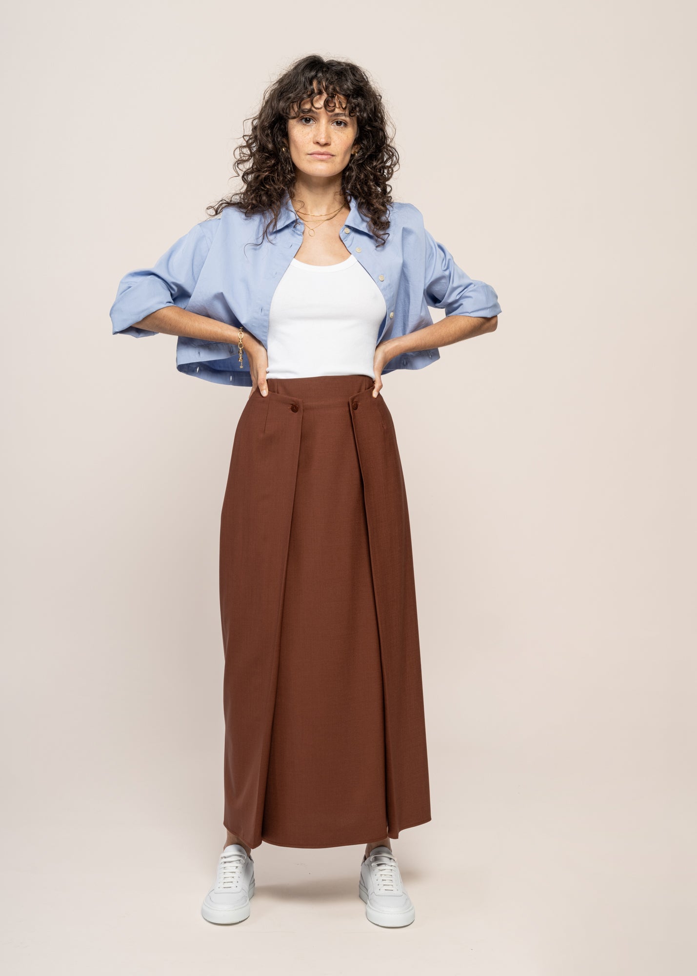 Chemise déstructurée en  coton bio | bleue "nataly blouse"