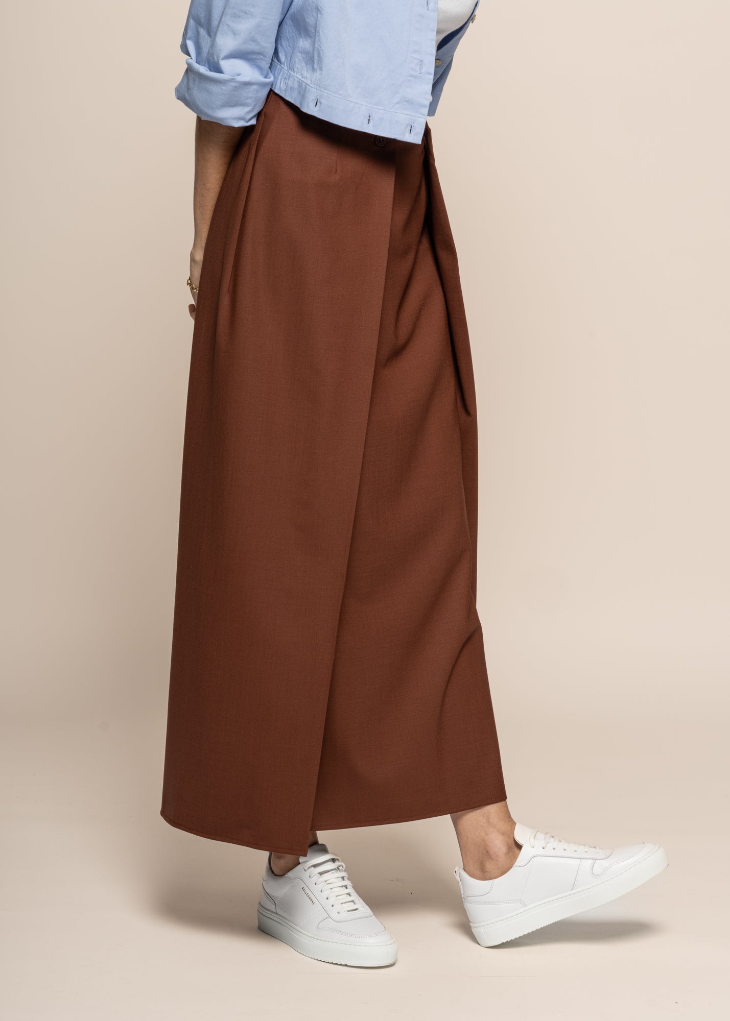 Jupe en laine certifiée | marron "coffee marty skirt"