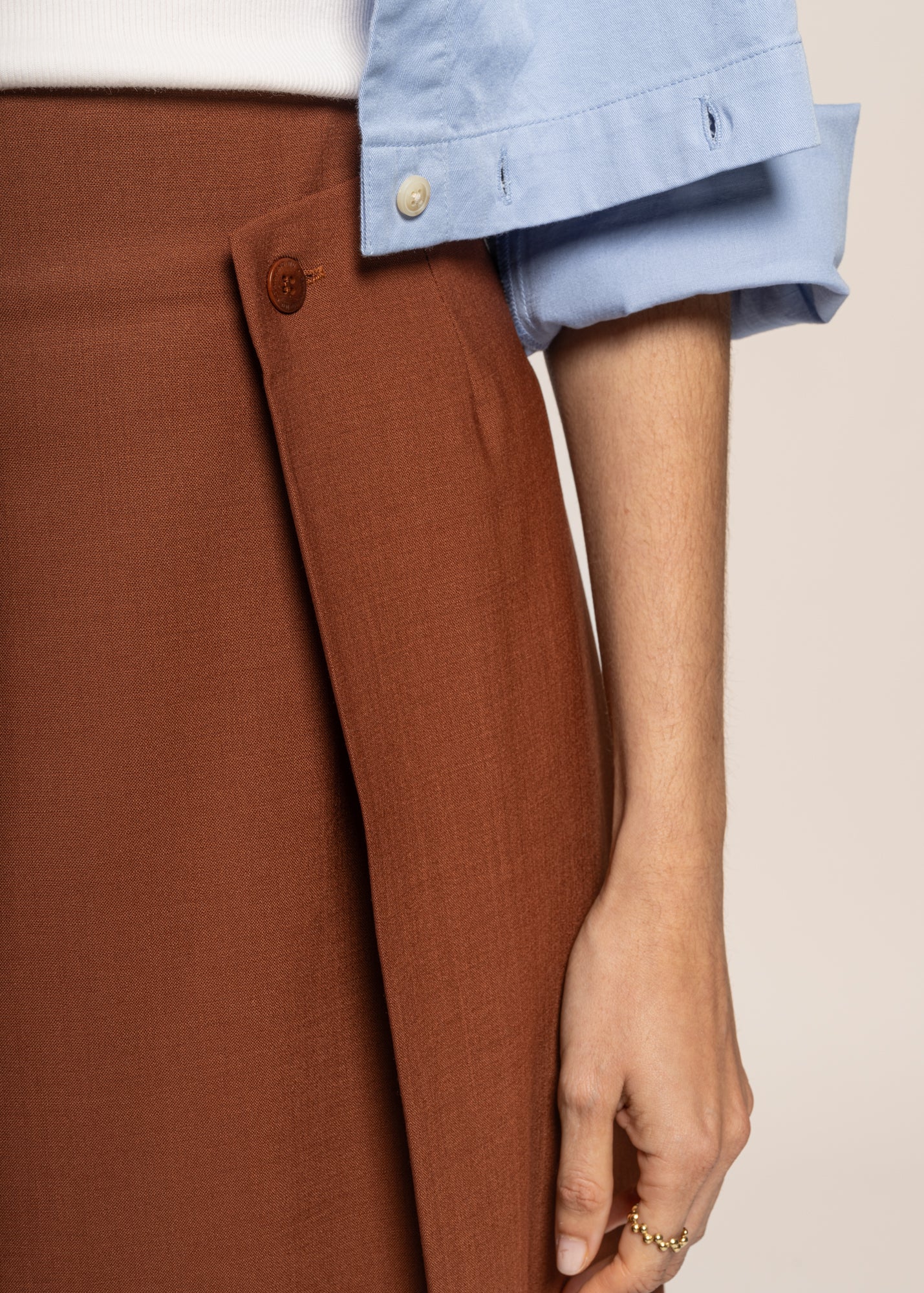Jupe en laine certifiée | marron "coffee marty skirt"