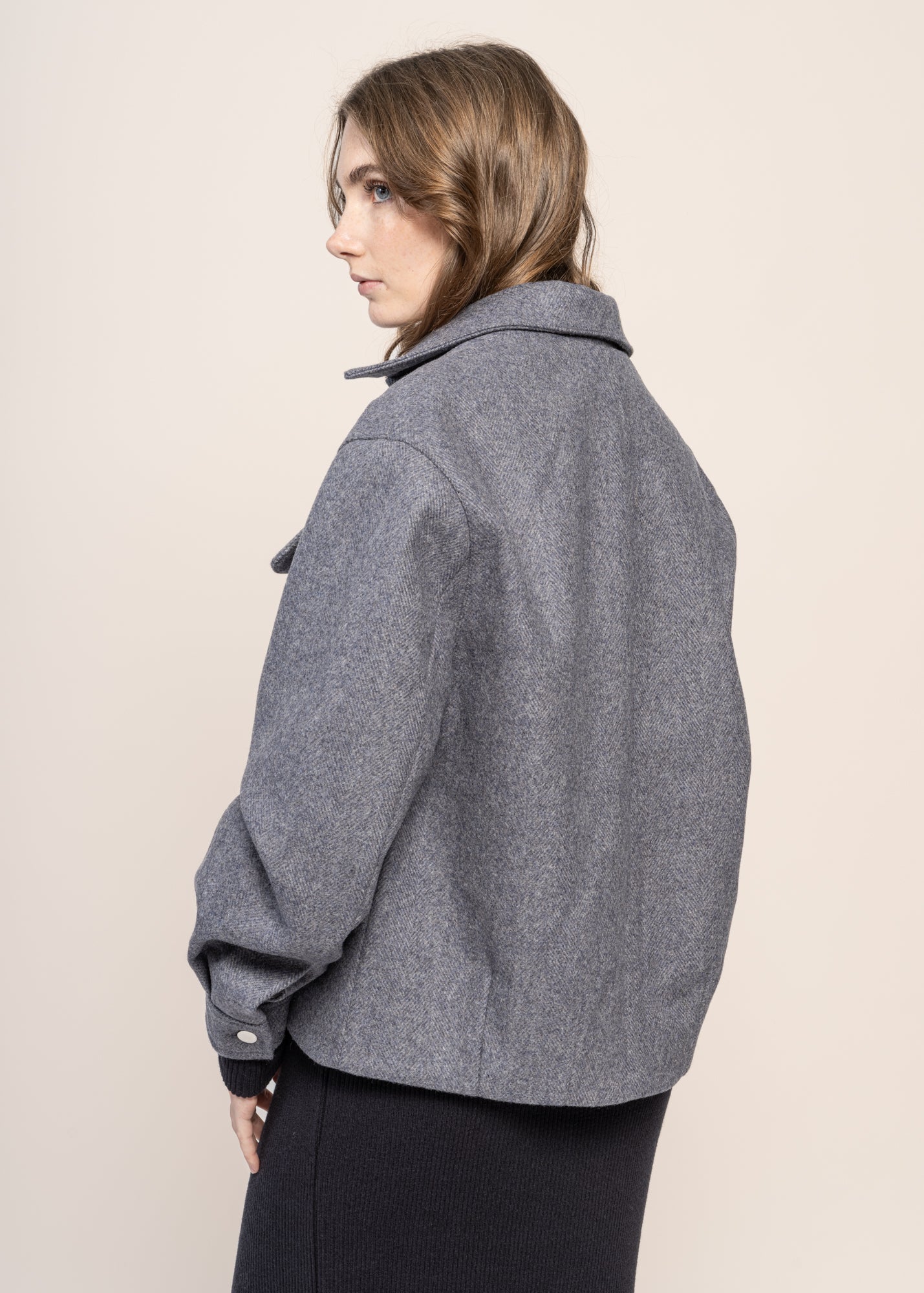 Blouson en laine certifiée | bleu clair "kinsale - steel blue"