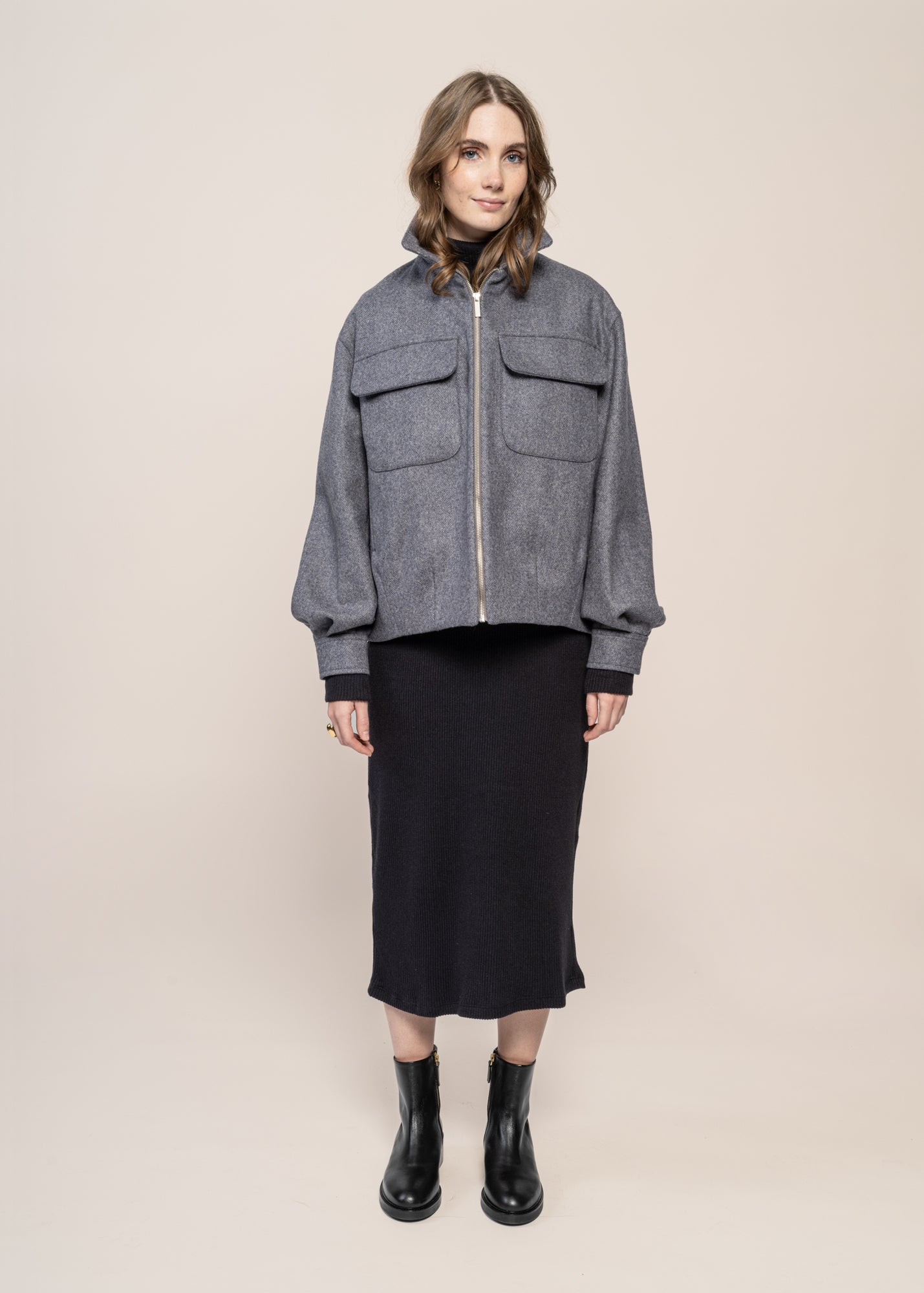 Blouson en laine certifiée | bleu clair "kinsale - steel blue"