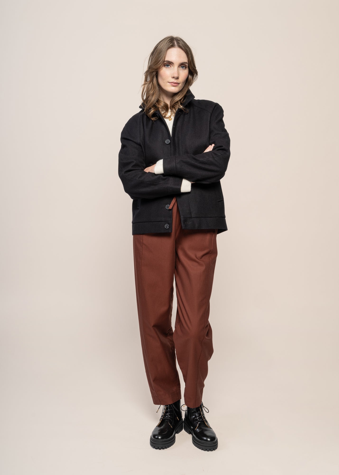 Veste en laine et cachemire recyclés | bleu "tacoma midnight blue"