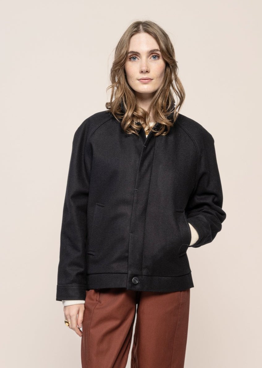 Veste en laine et cachemire recyclés | bleu "tacoma midnight blue"