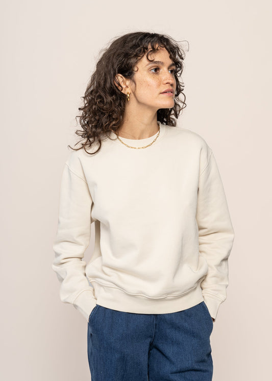 Sweat en coton bio | écru "Ivory White"
