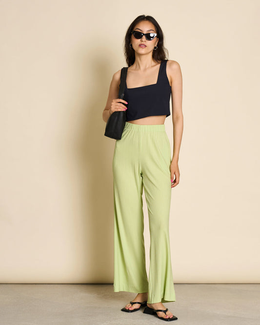 Pantalon ample côtelé en tencel | Matcha "smilla matcha"
