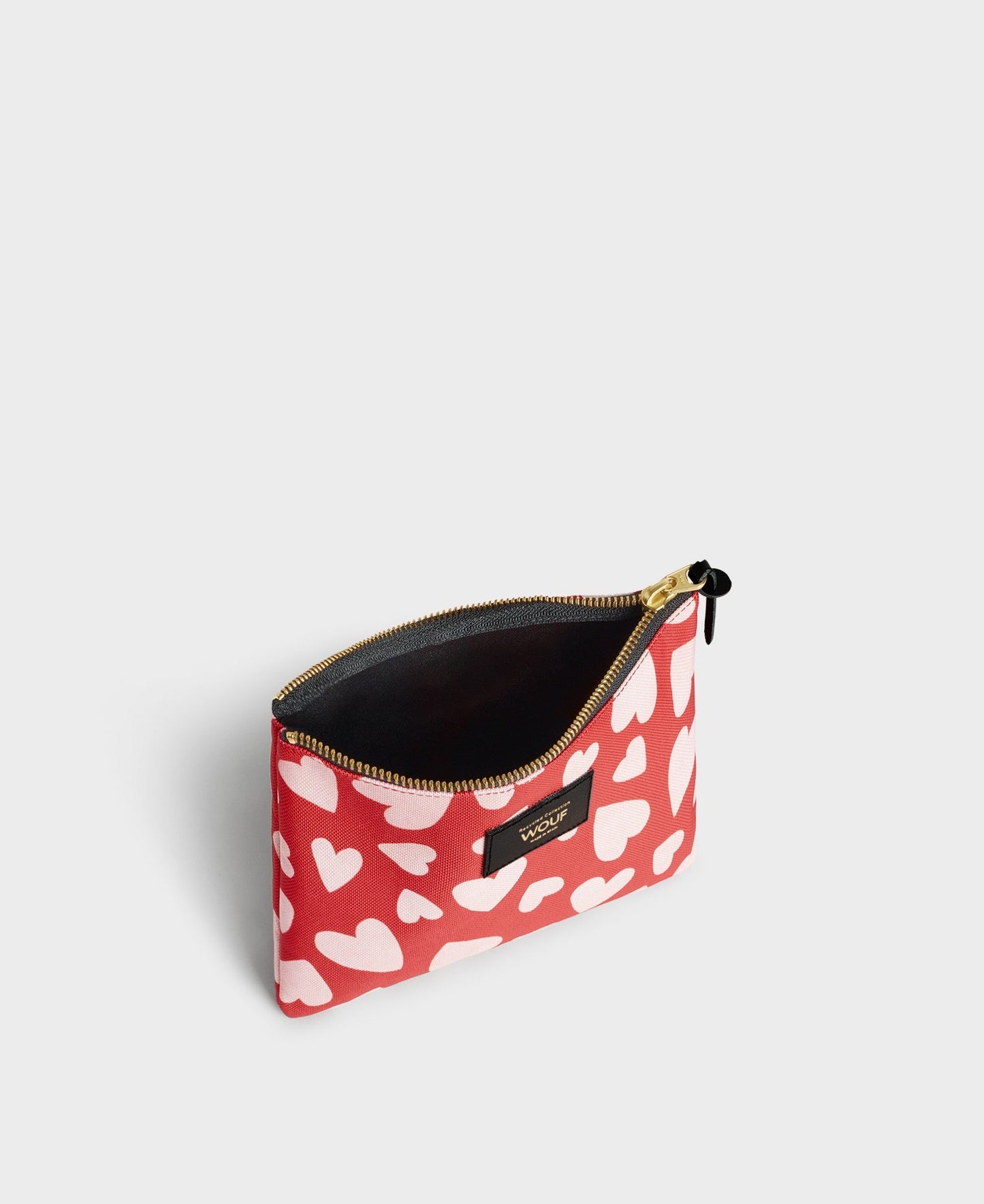 Pochette motif coeurs en matière recyclée | rose "amore pouch coeurs"