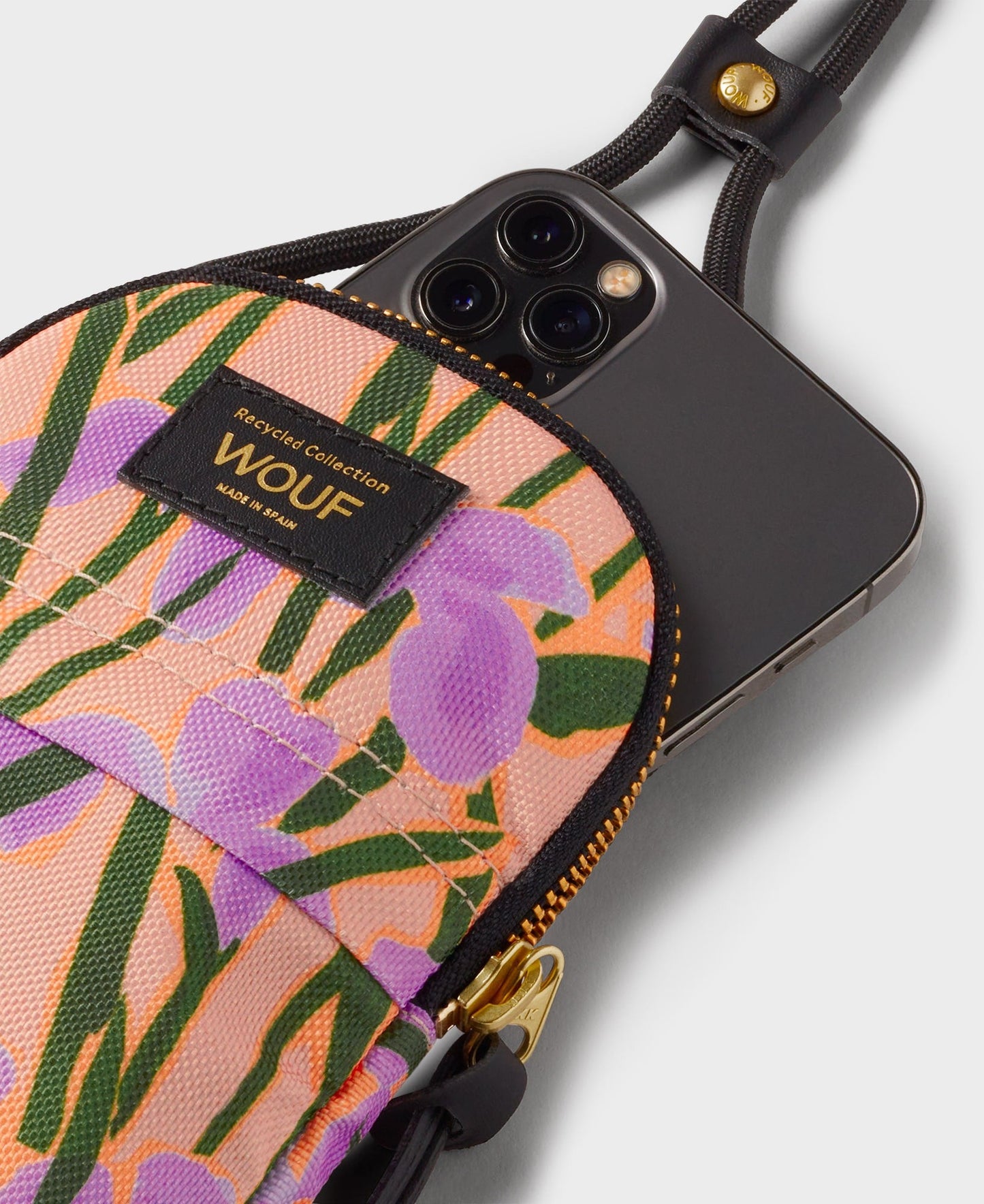 Pochette téléphone fleurs en matière recyclée | multicolore "iris phone bag fleurs"