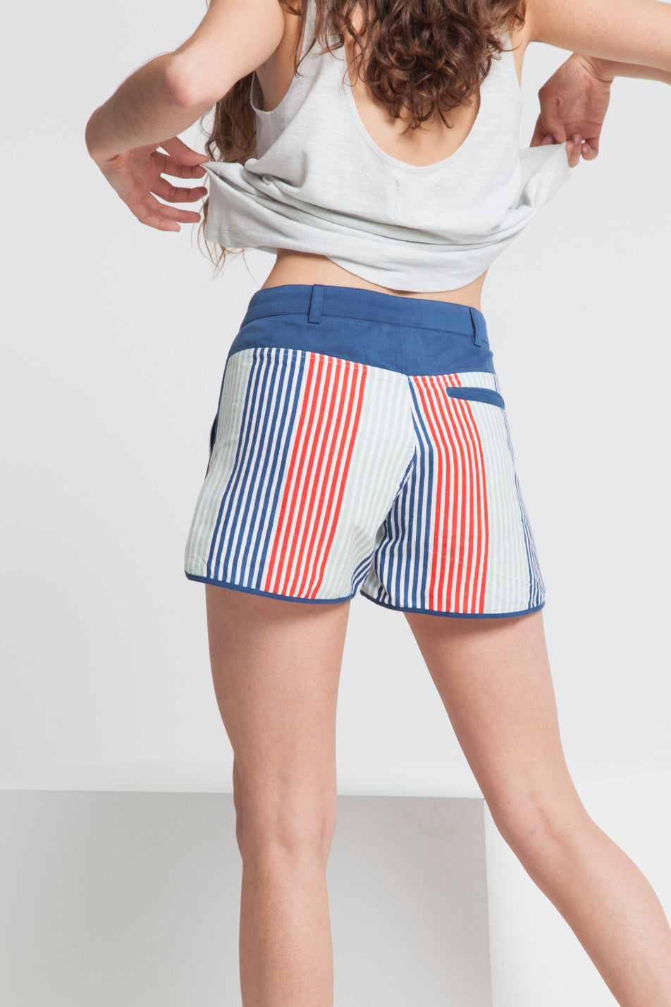 Short rayé en coton bio - Sombrillas