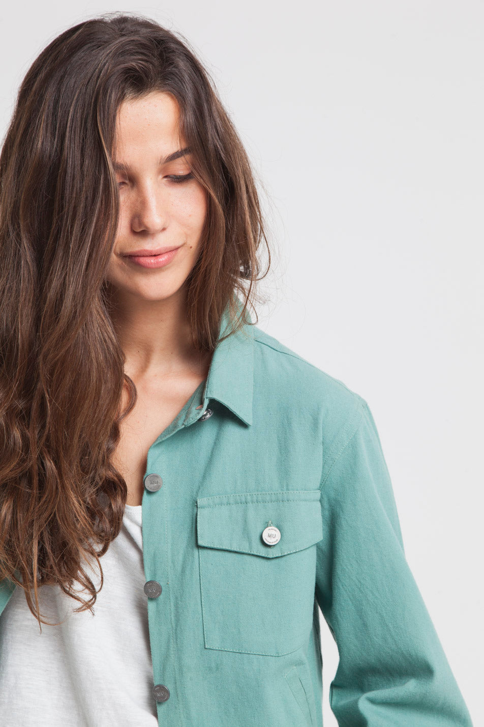 Veste unie verte en coton bio - Gypsy