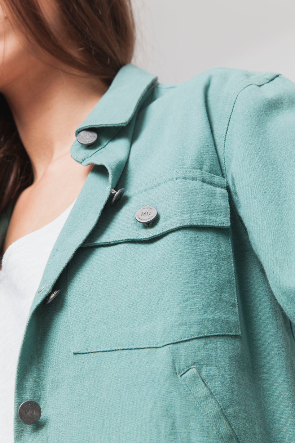 Veste unie verte en coton bio - Gypsy