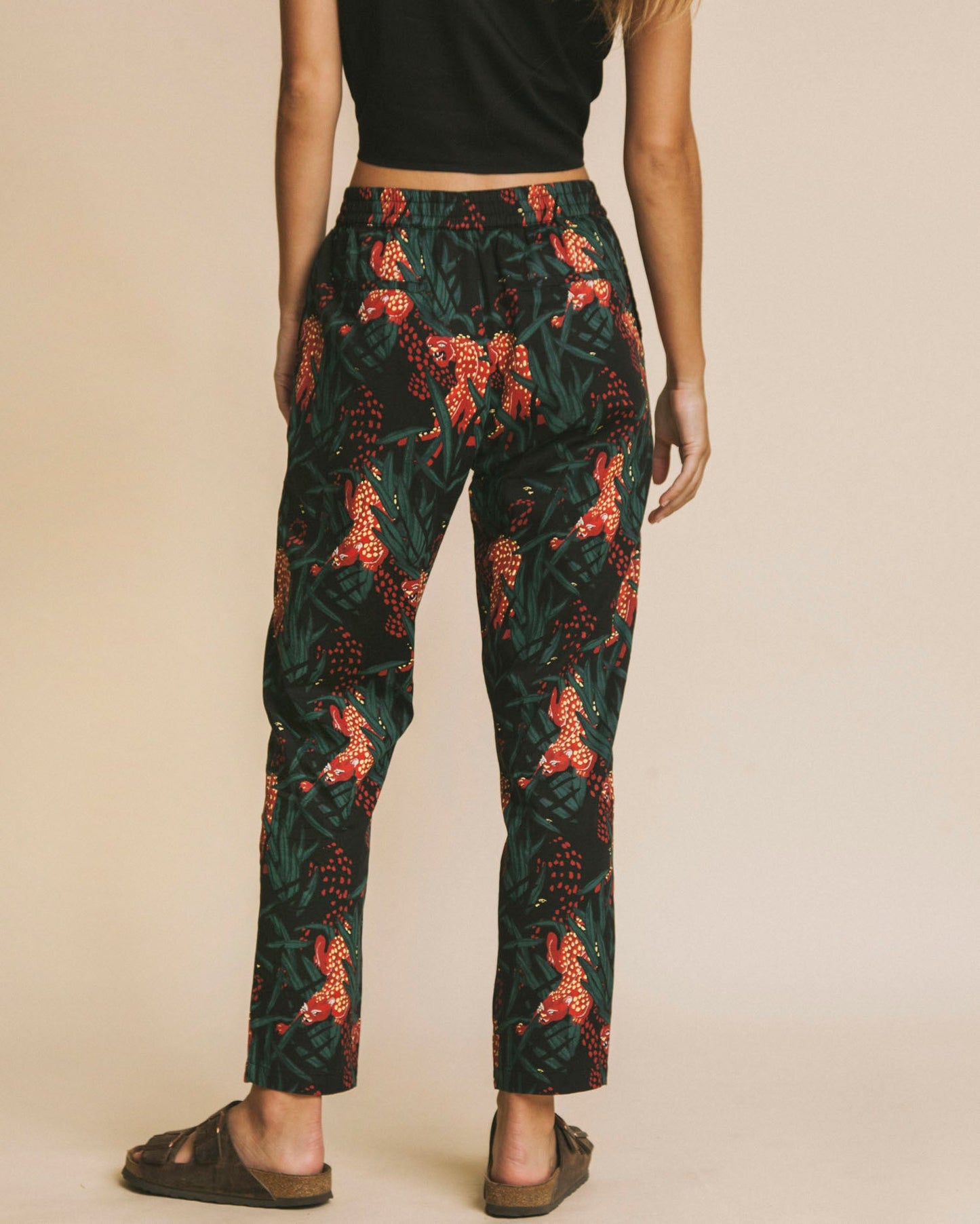 Pantalon droit imprimé en coton bio - Ella