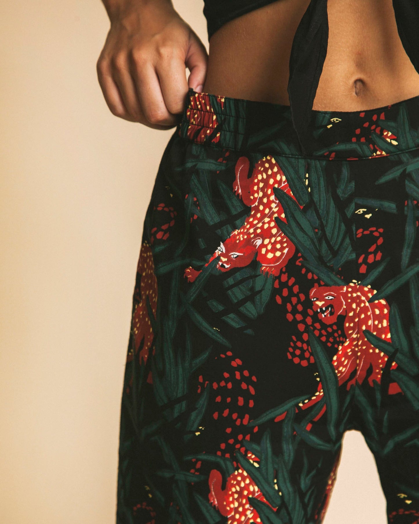 Pantalon droit imprimé en coton bio - Ella
