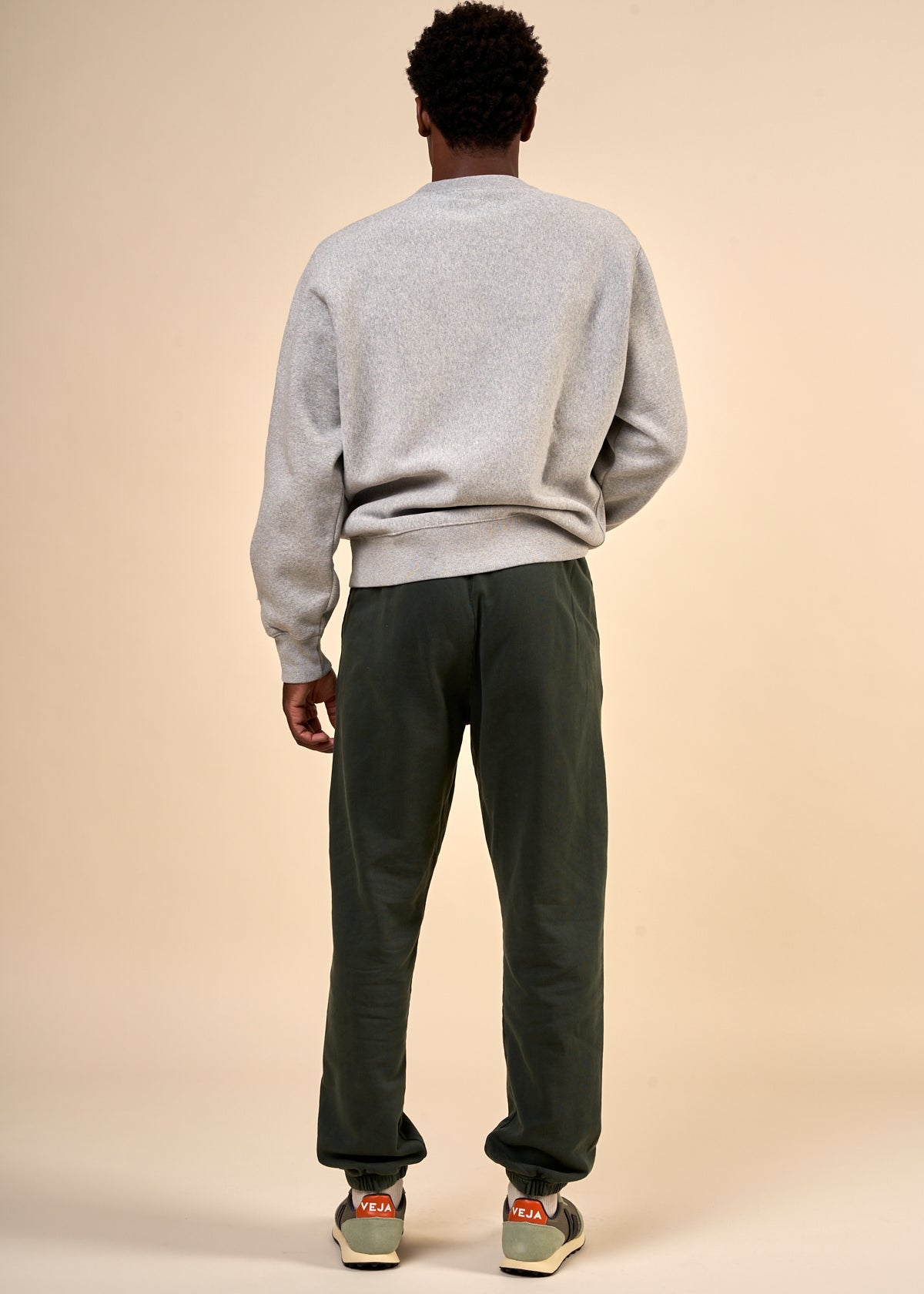 Sweat en coton bio et matière recyclée | gris "hasse crew neck greymelange"