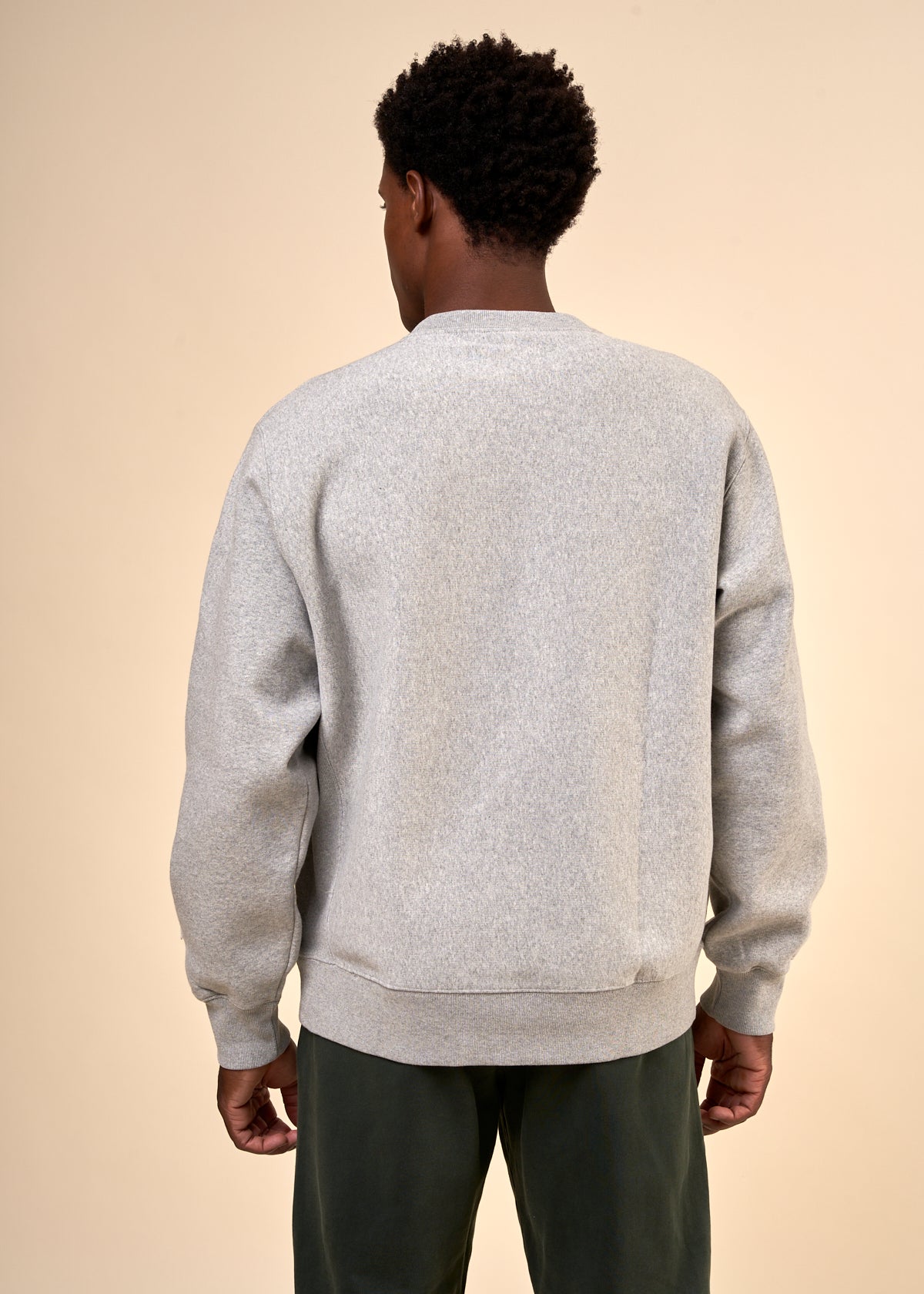 Sweat en coton bio et matière recyclée | gris "hasse crew neck greymelange"