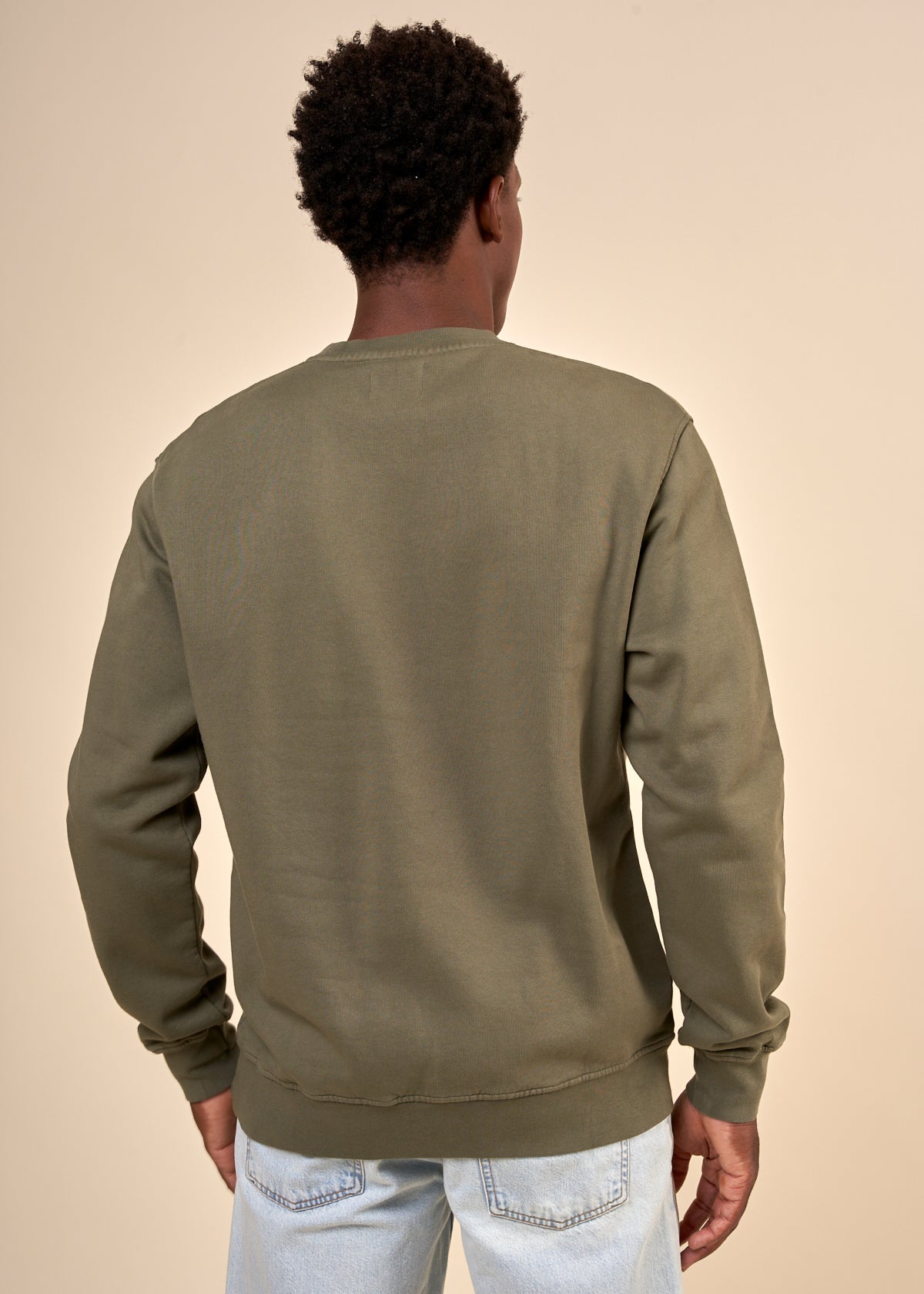 Sweat en coton bio | vert "dusty olive"