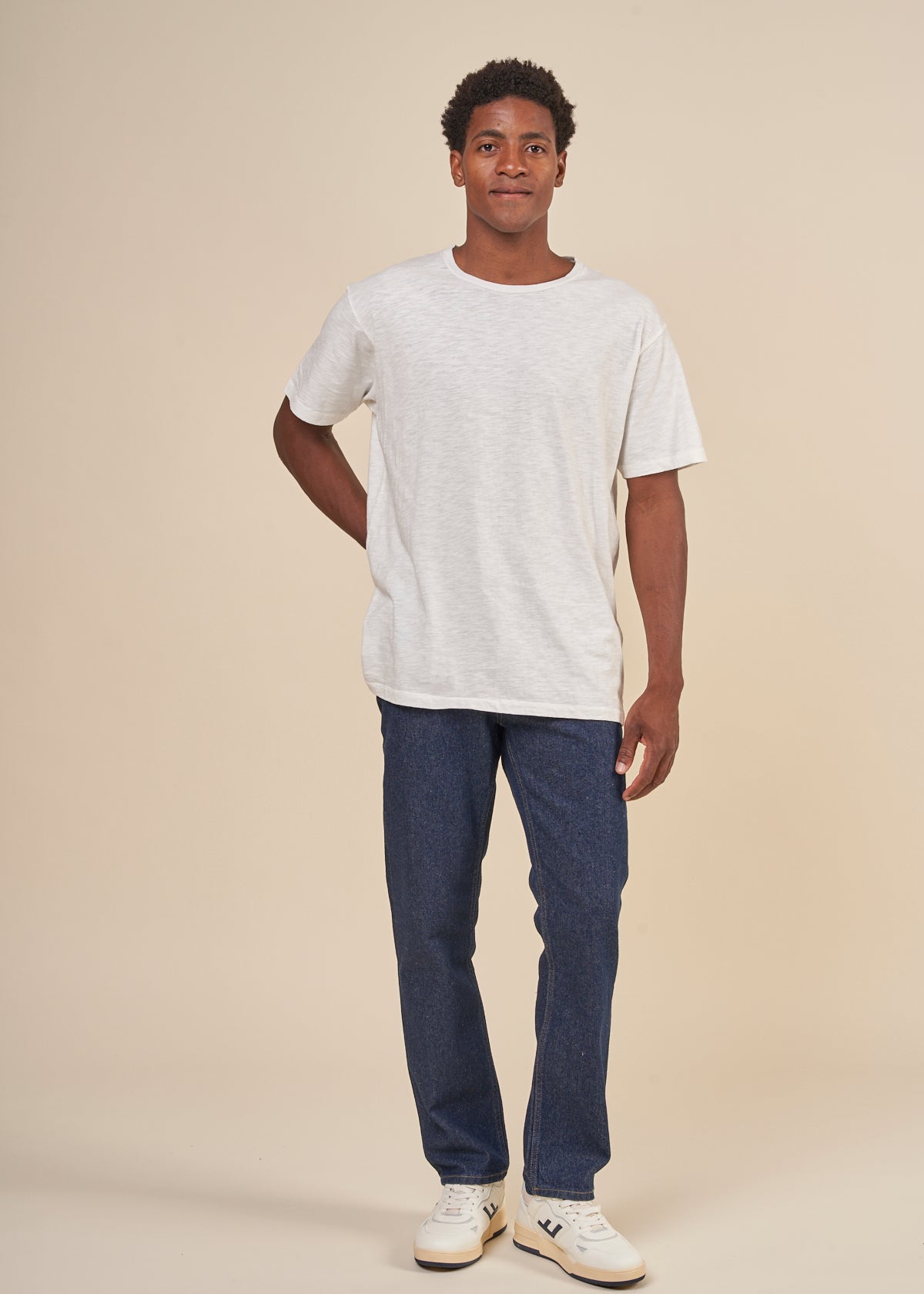 T-shirt en coton bio | blanc "roffe tee offwhite"