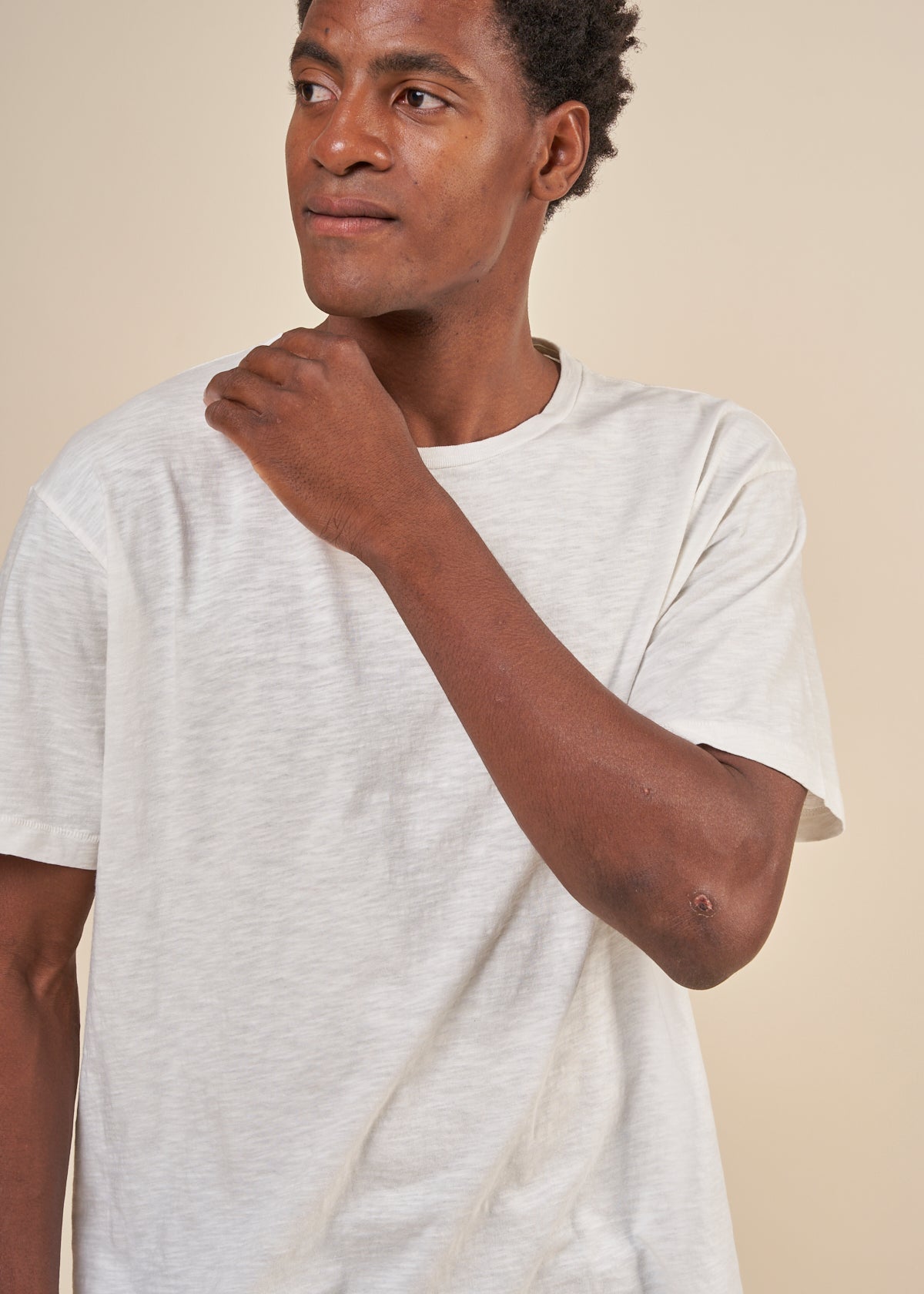 T-shirt en coton bio | blanc "roffe tee offwhite"
