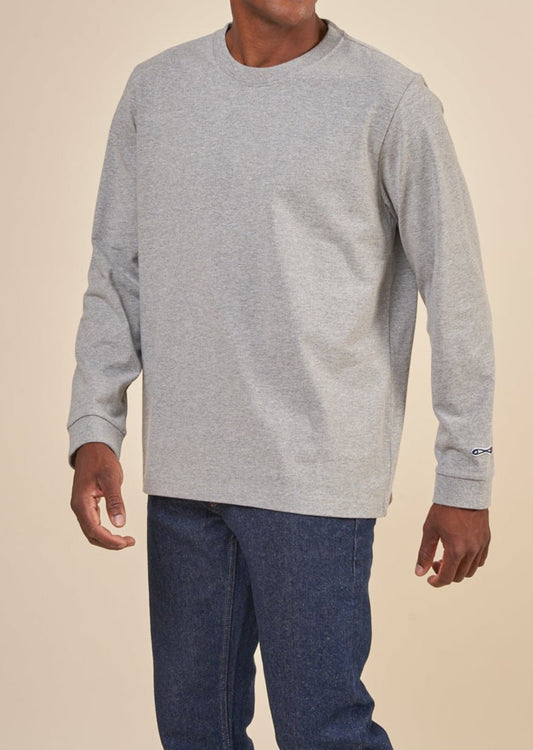 T-shirt manches longues en recyclé | gris "long sleeve tee rebirth greymelange"