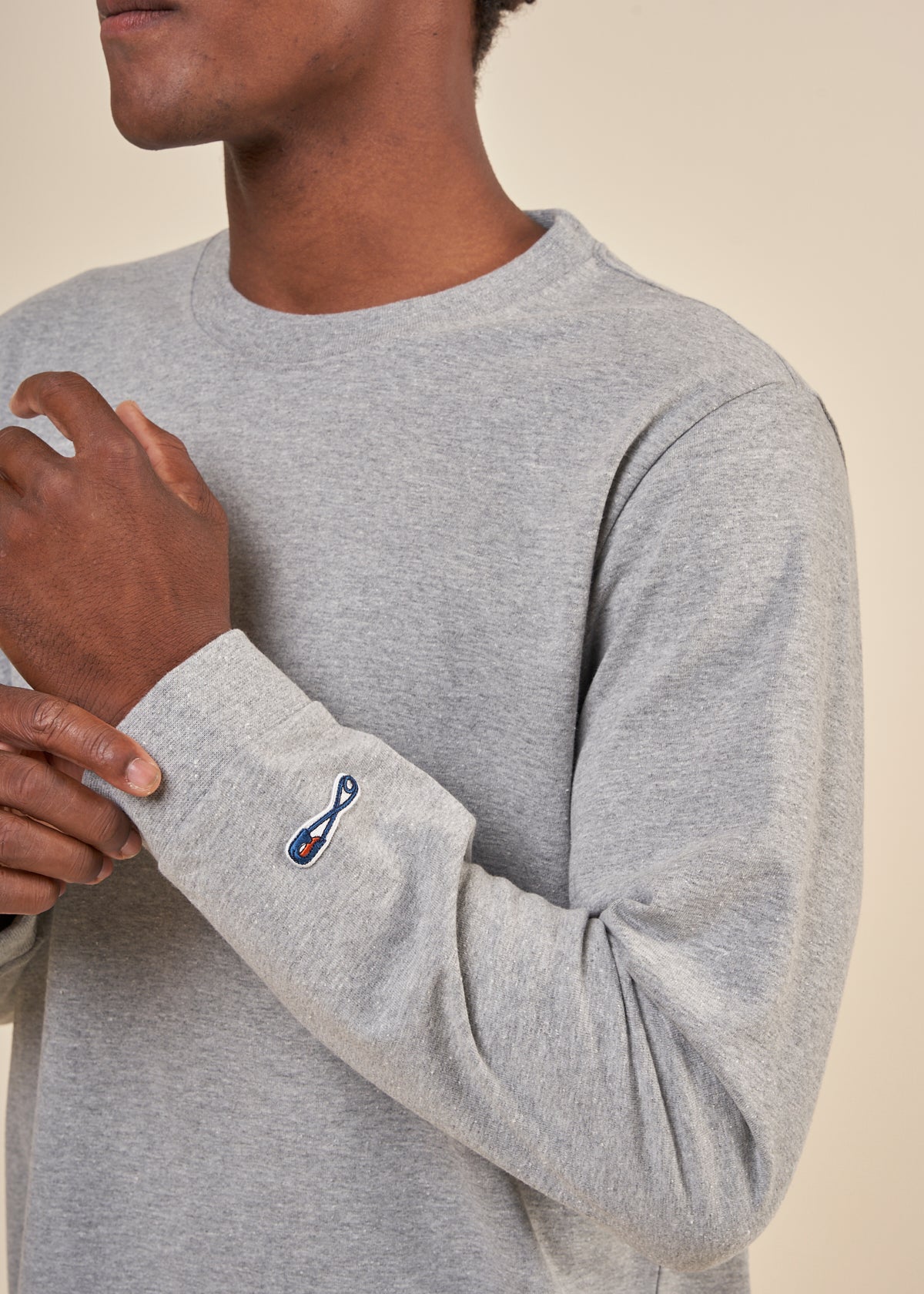 T-shirt manches longues en recyclé | gris "long sleeve tee rebirth greymelange"